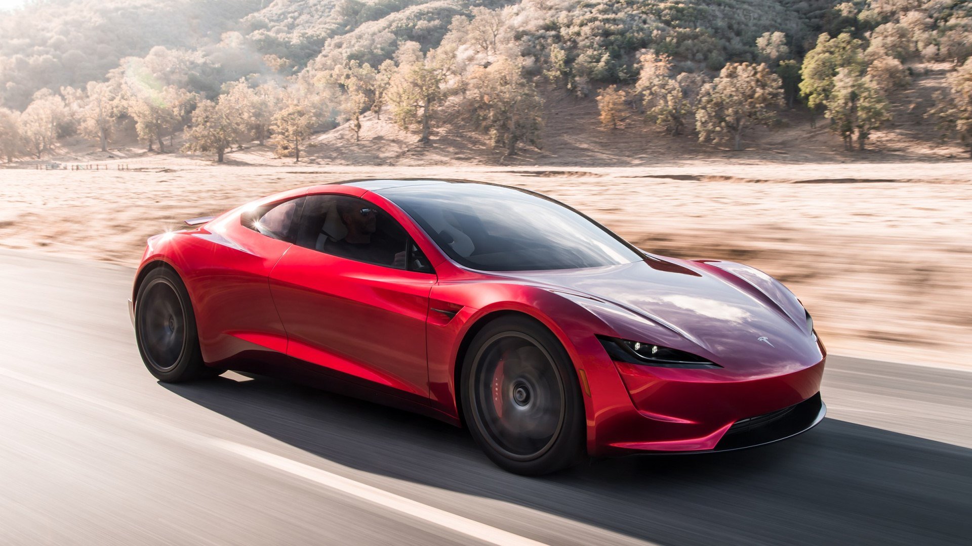 Tesla Red Roadster Wallpapers