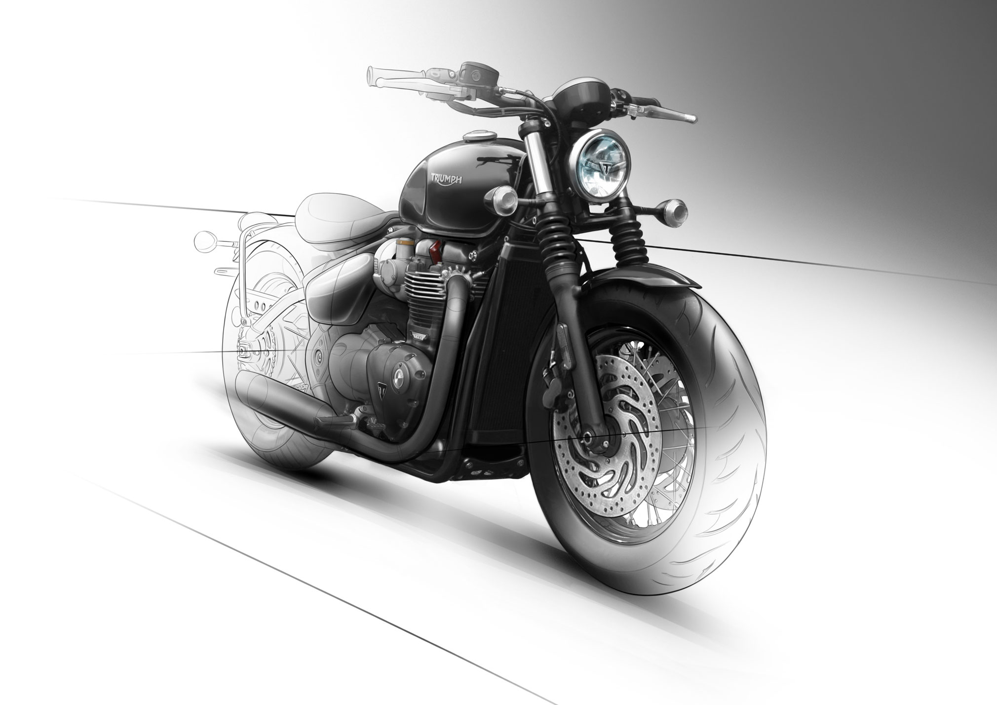 Triumph Bonneville Bobber Black 2017 Wallpapers