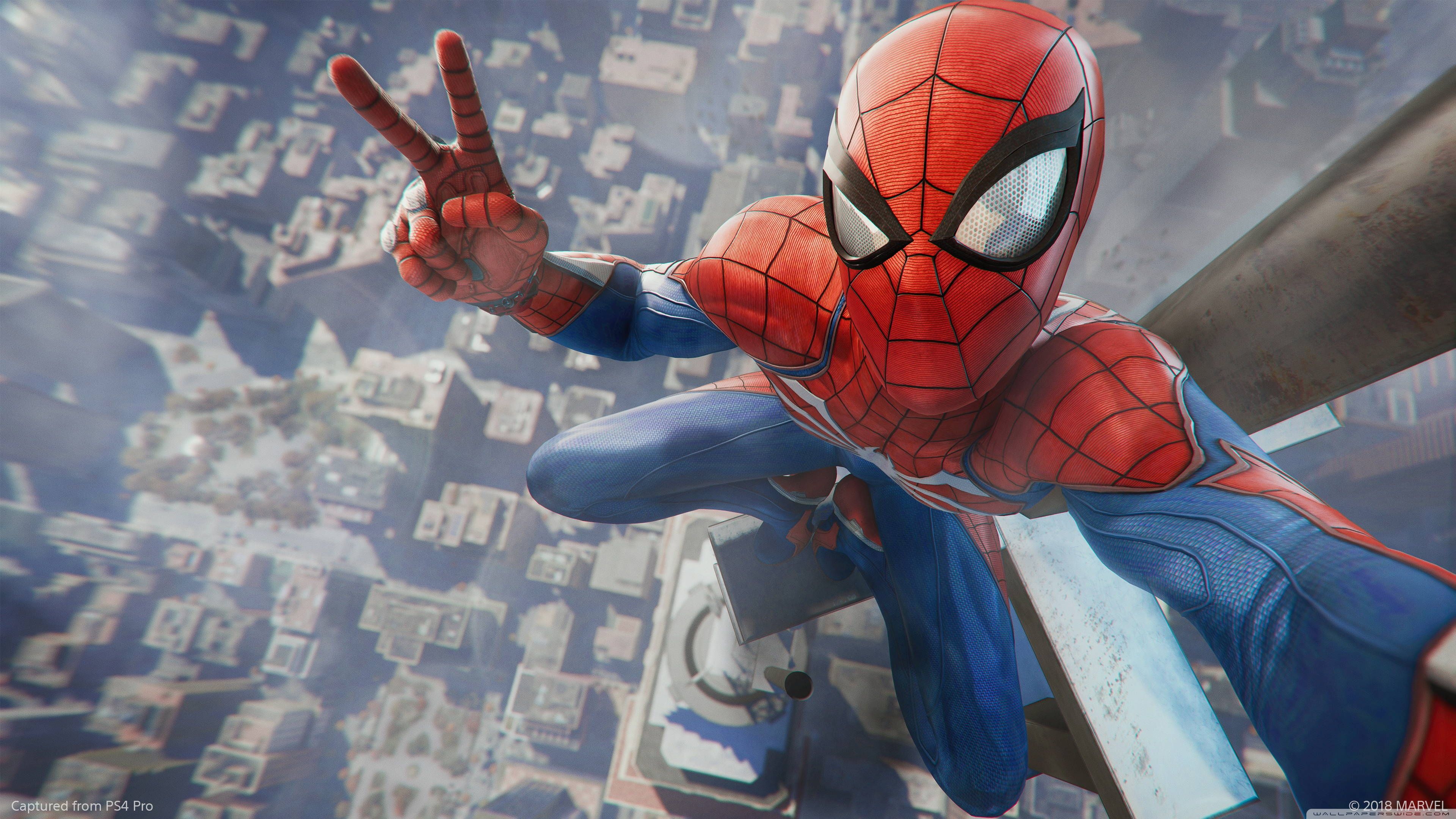 4K Cool Spiderman Pose Wallpapers