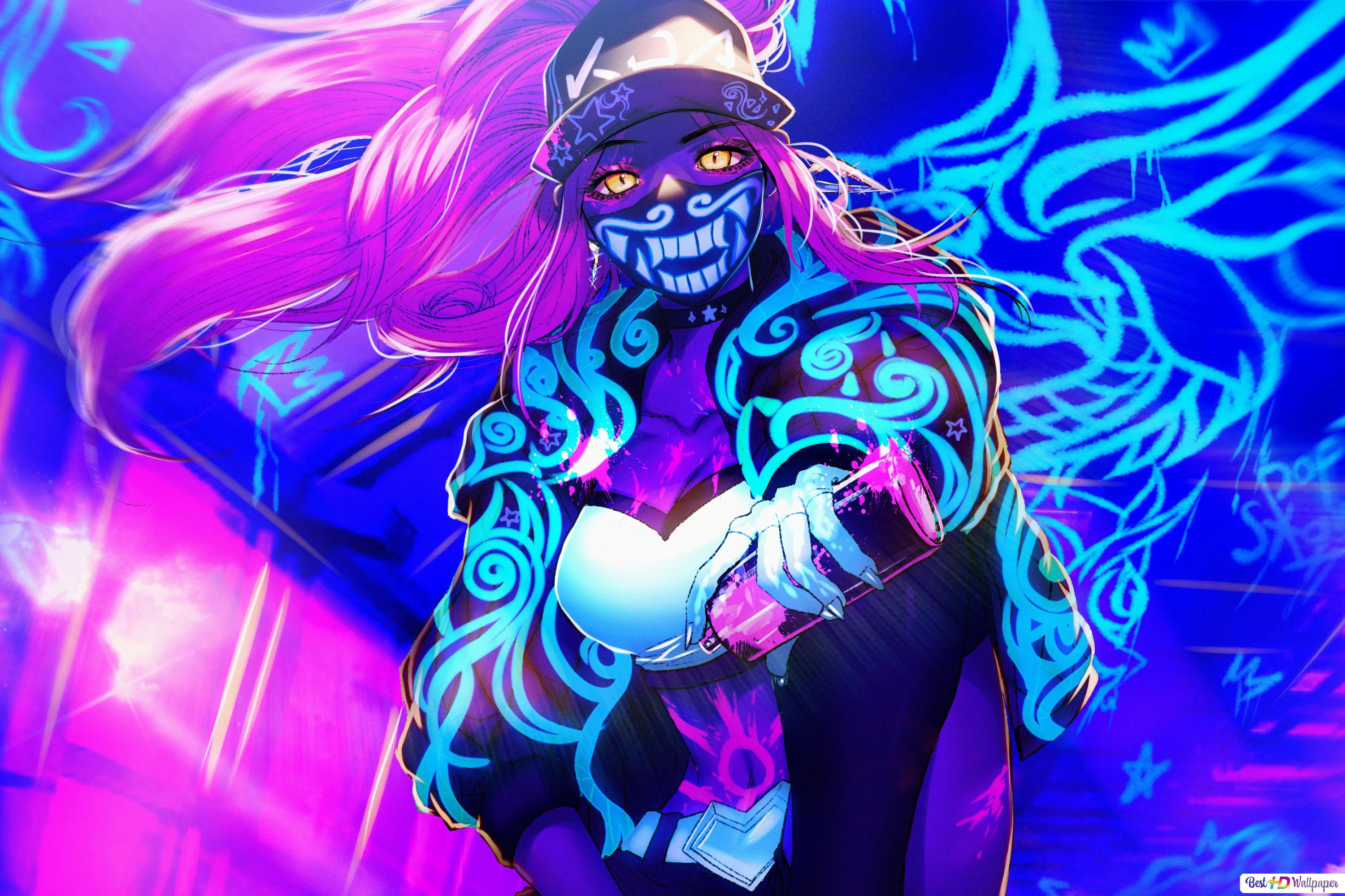 Akali League Of Legends Neon Wallpapers