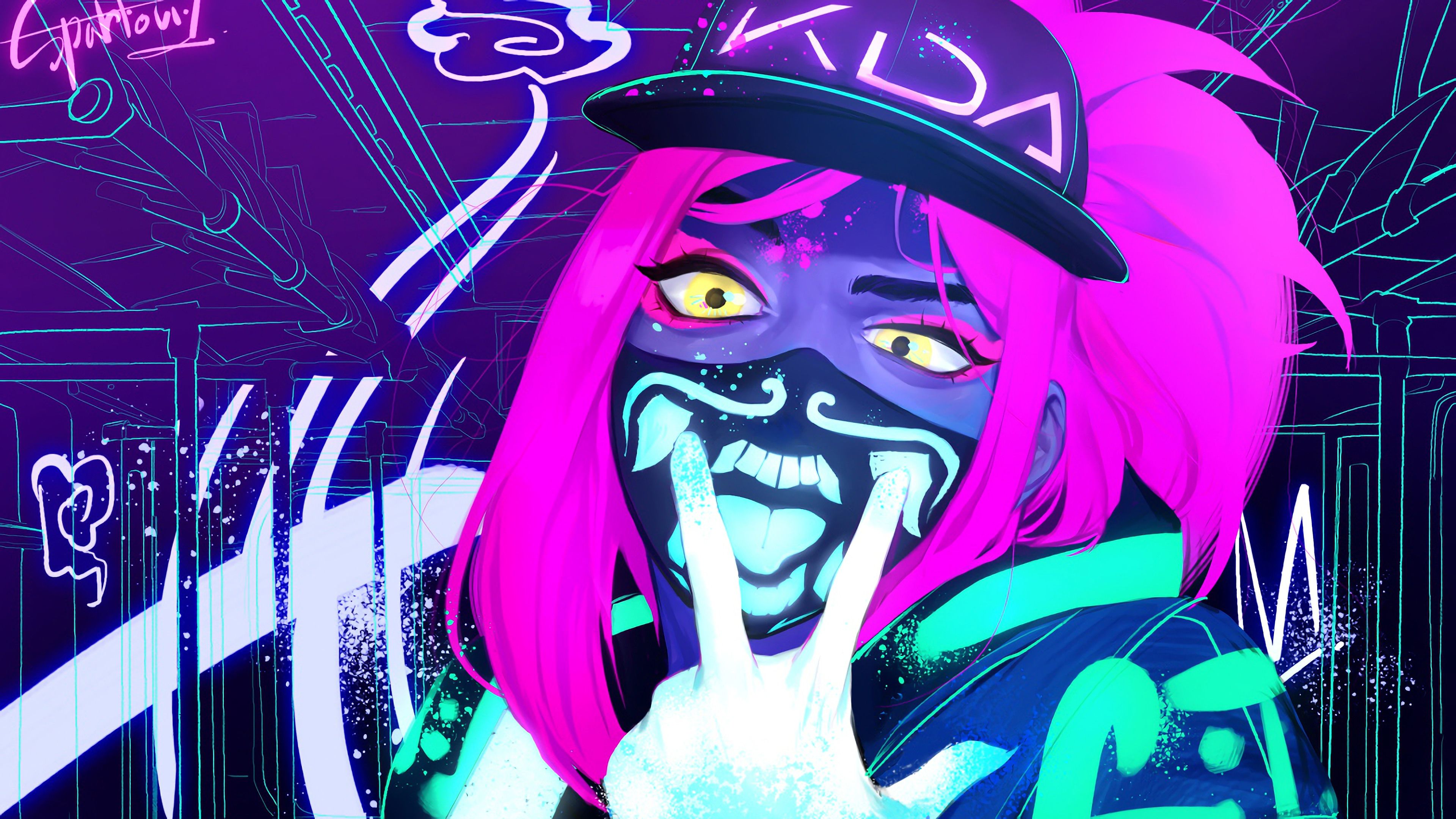 Akali League Of Legends Neon Wallpapers