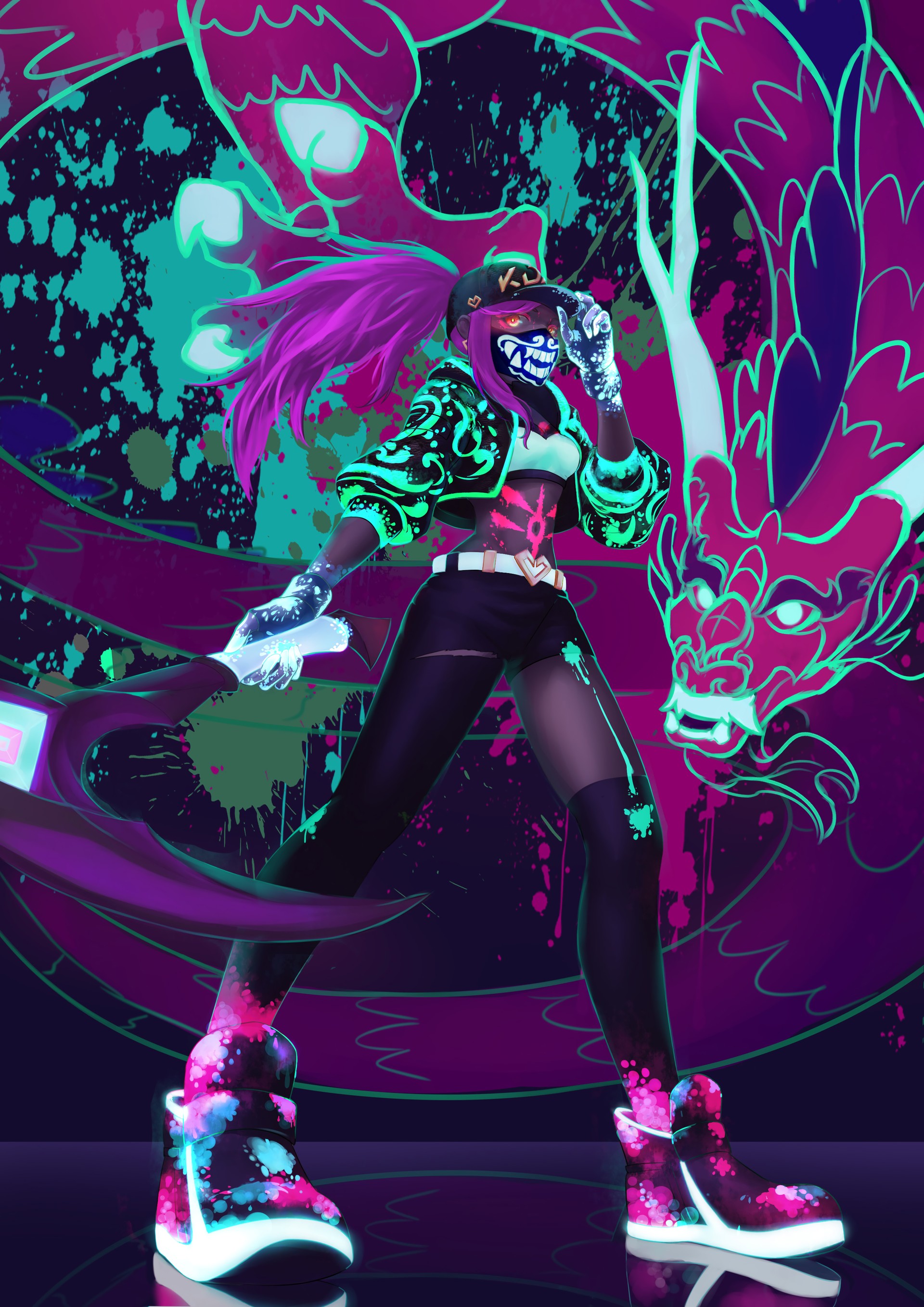 Akali Paint League Of Legends Wallpapers