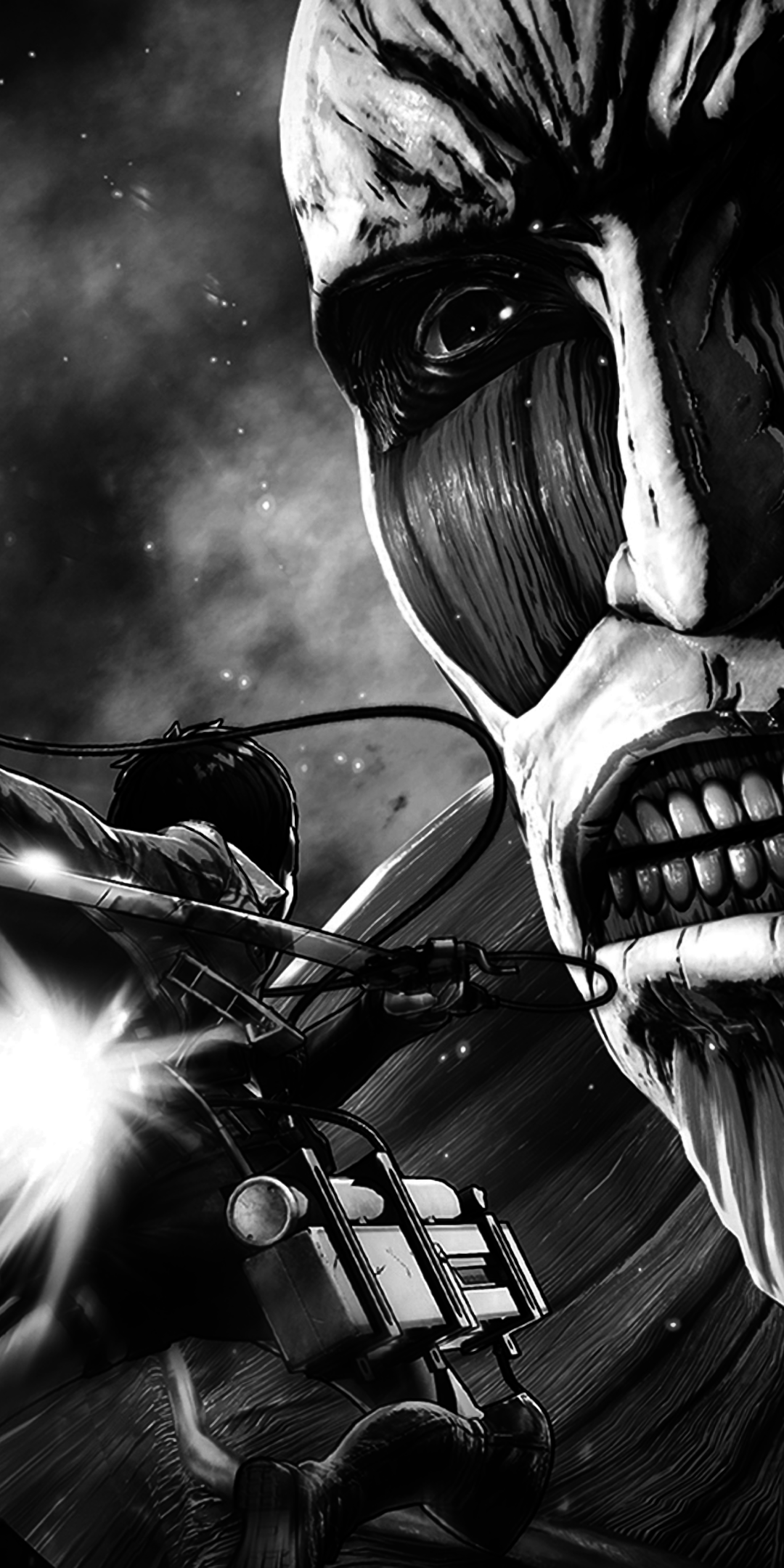 attack on titan black and white Wallpapers