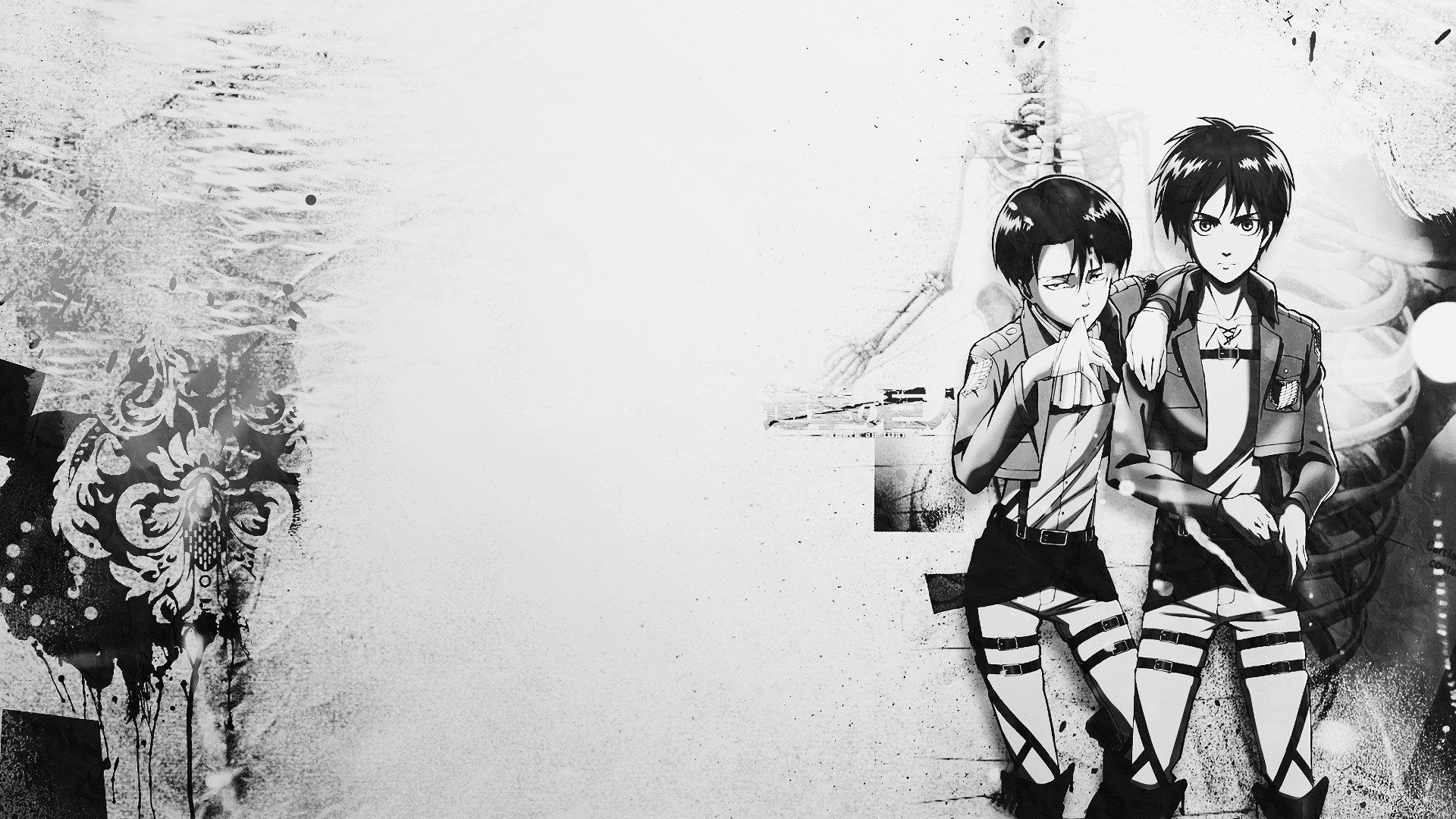 attack on titan black and white wallpapers Wallpapers