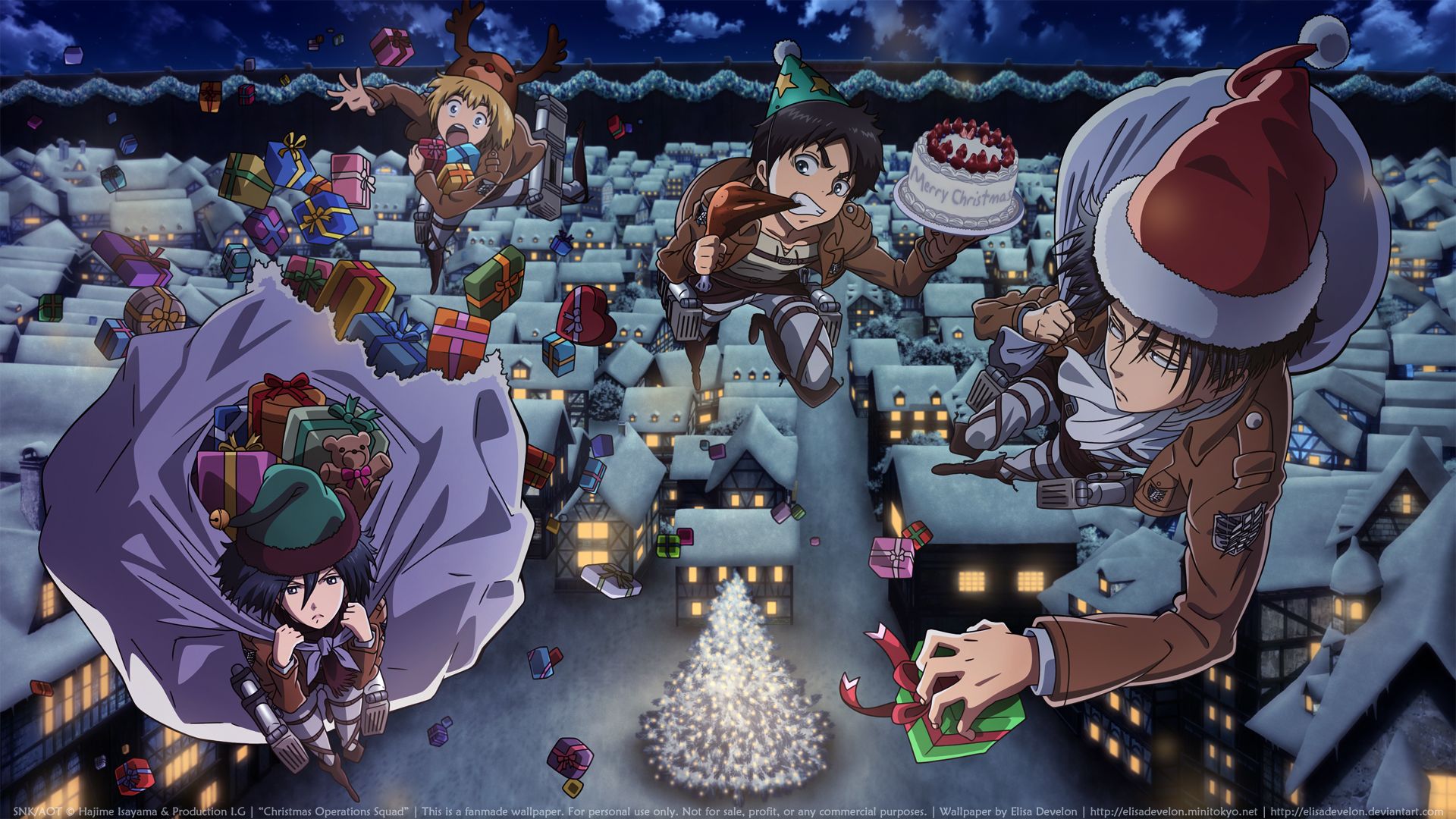 attack on titan christmas Wallpapers