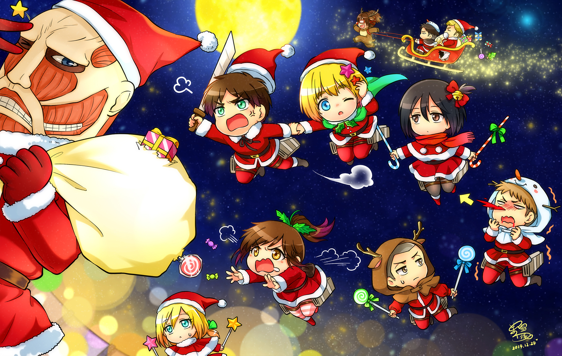 attack on titan christmas Wallpapers