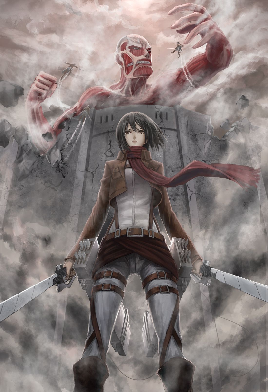 attack on titan eren and mikasa Wallpapers