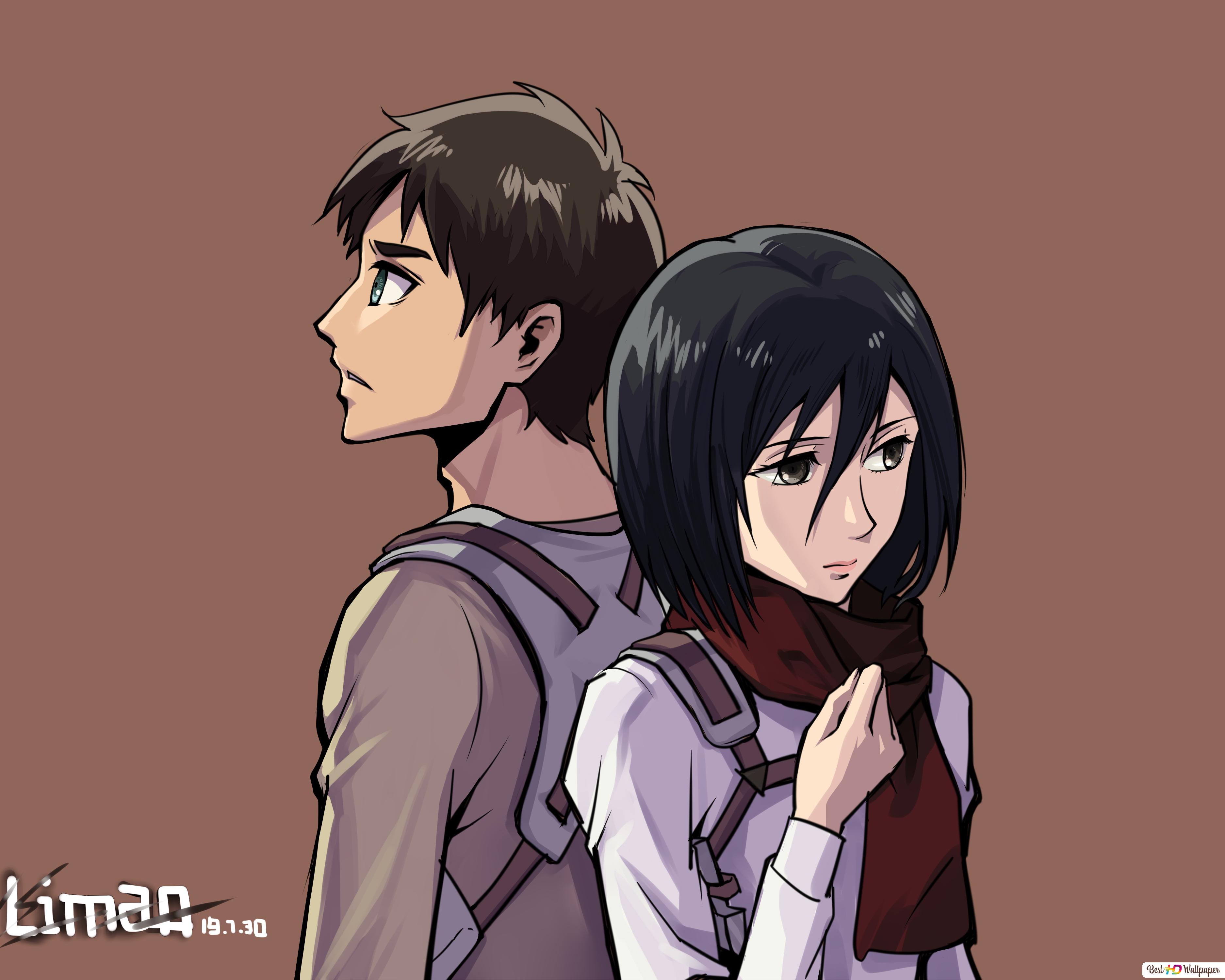 attack on titan eren and mikasa Wallpapers