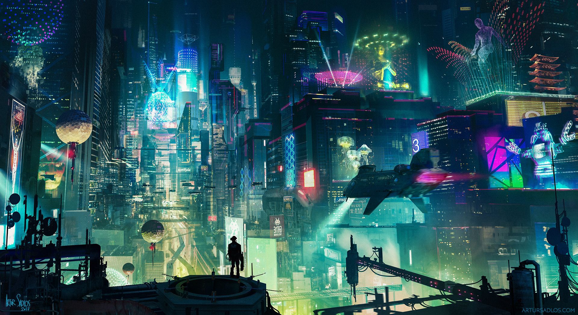 cyberpunk anime city Wallpapers