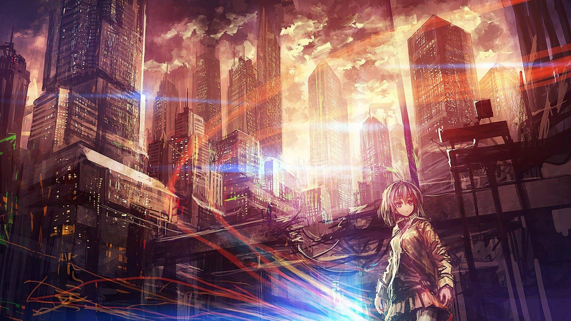 cyberpunk anime city Wallpapers