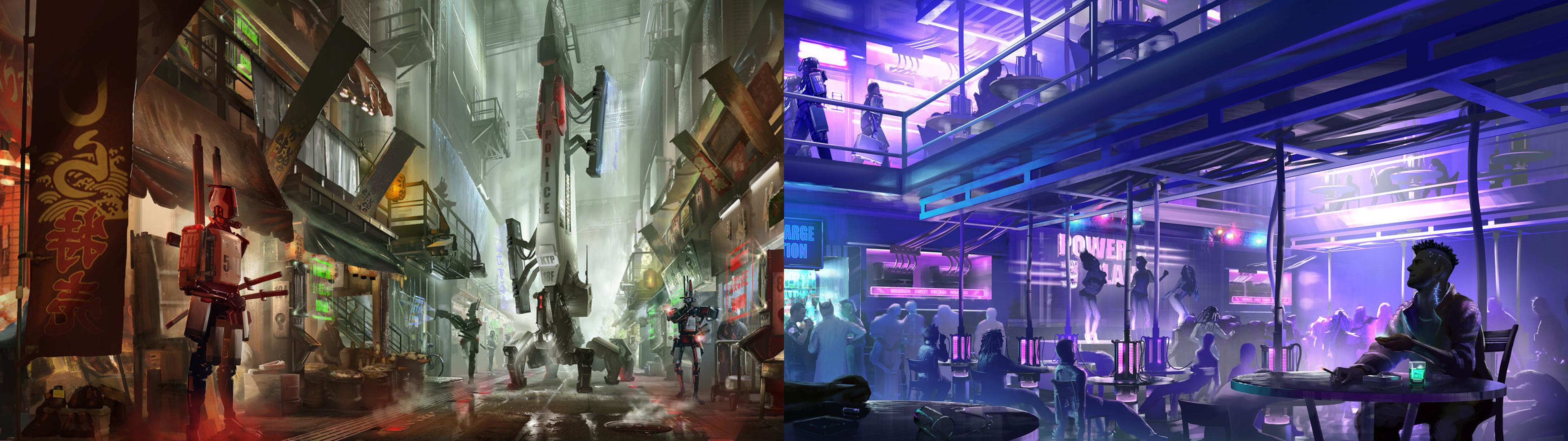 cyberpunk dual screen Wallpapers