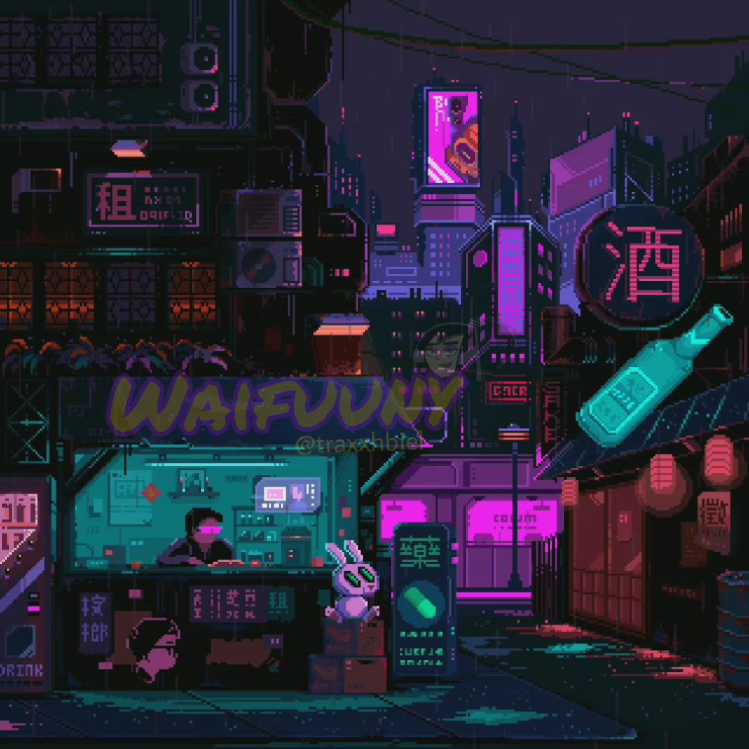 cyberpunk pixel art Wallpapers