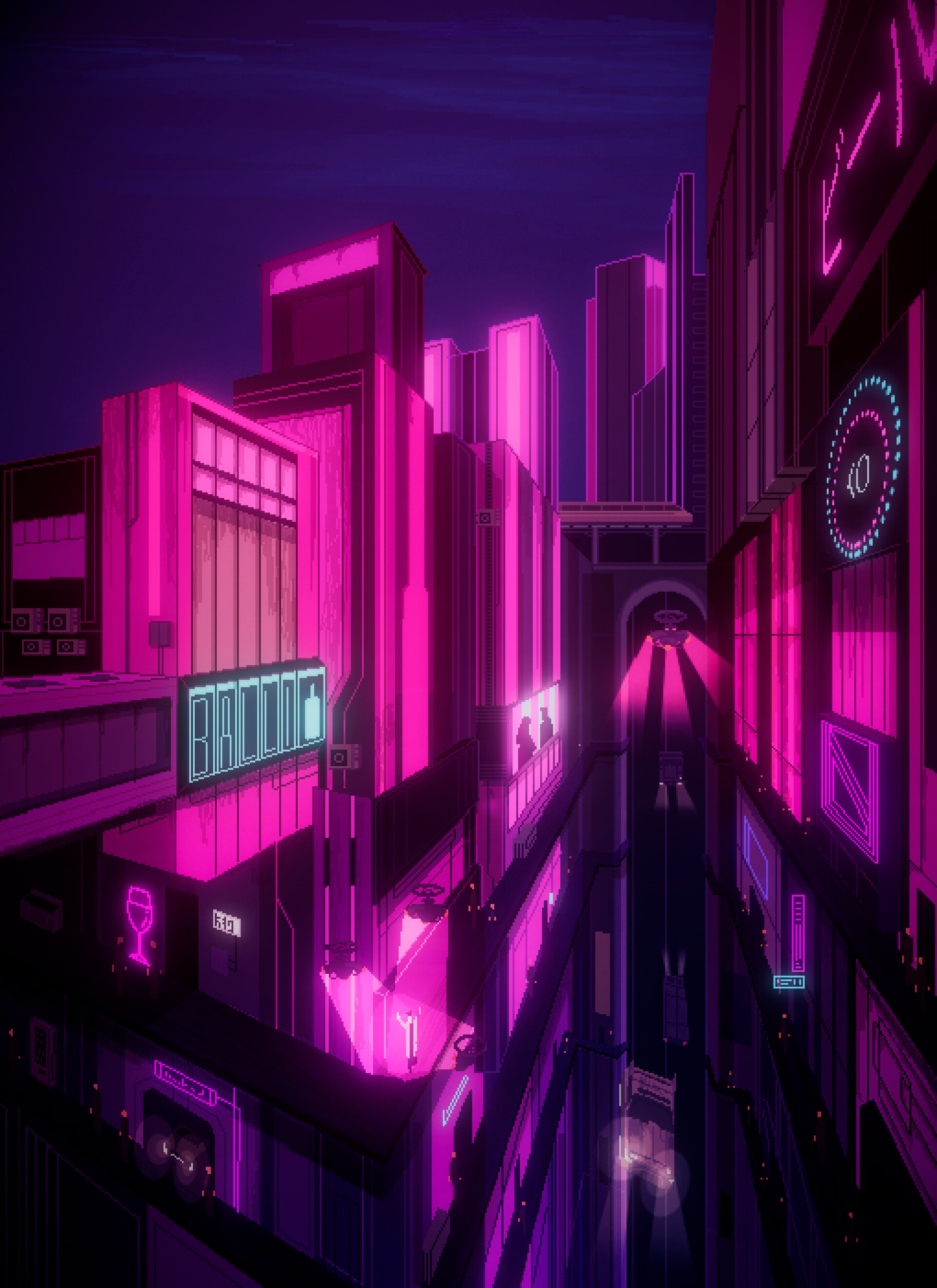 cyberpunk pixel art Wallpapers