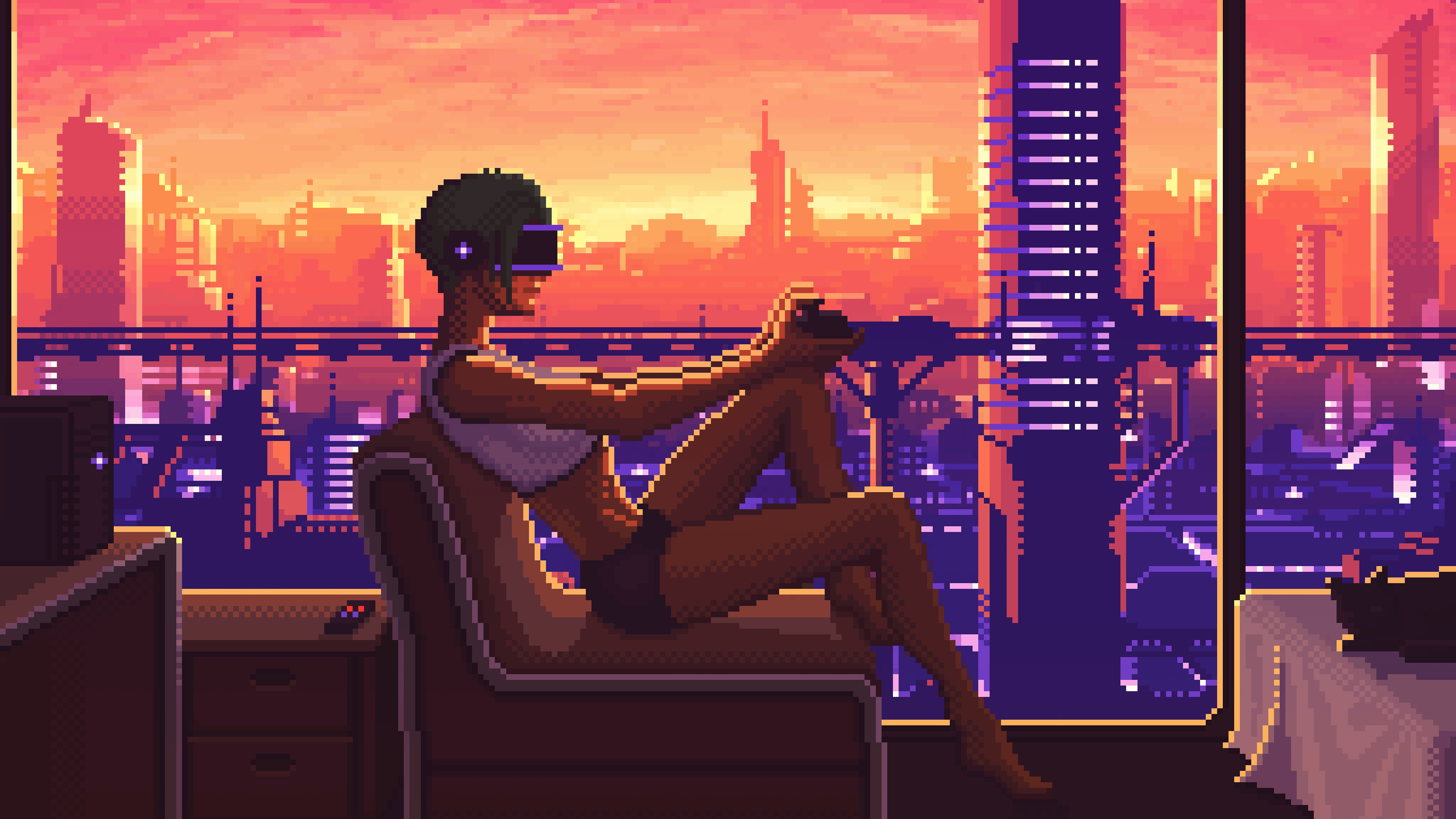 cyberpunk pixel art Wallpapers