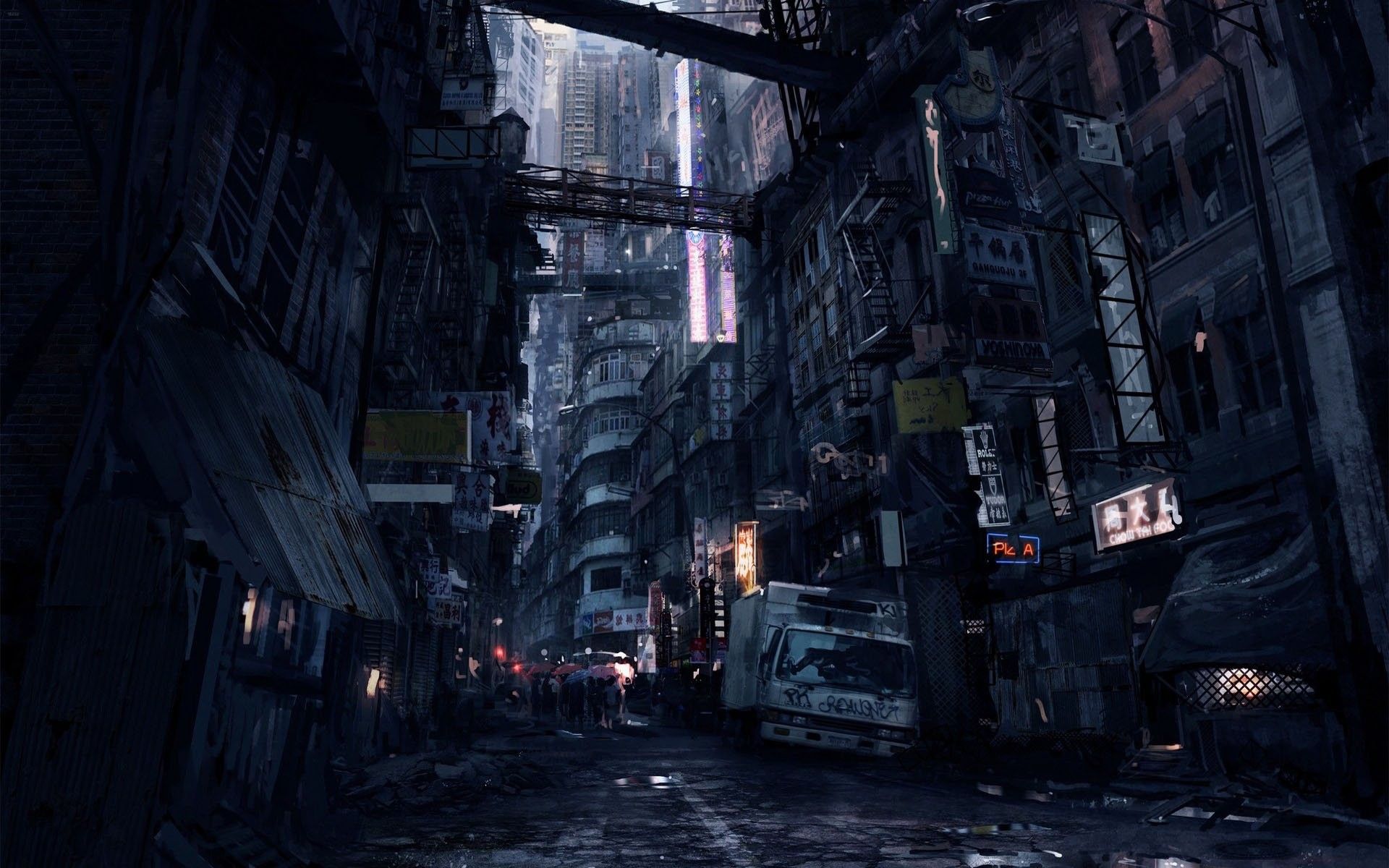 cyberpunk street Wallpapers