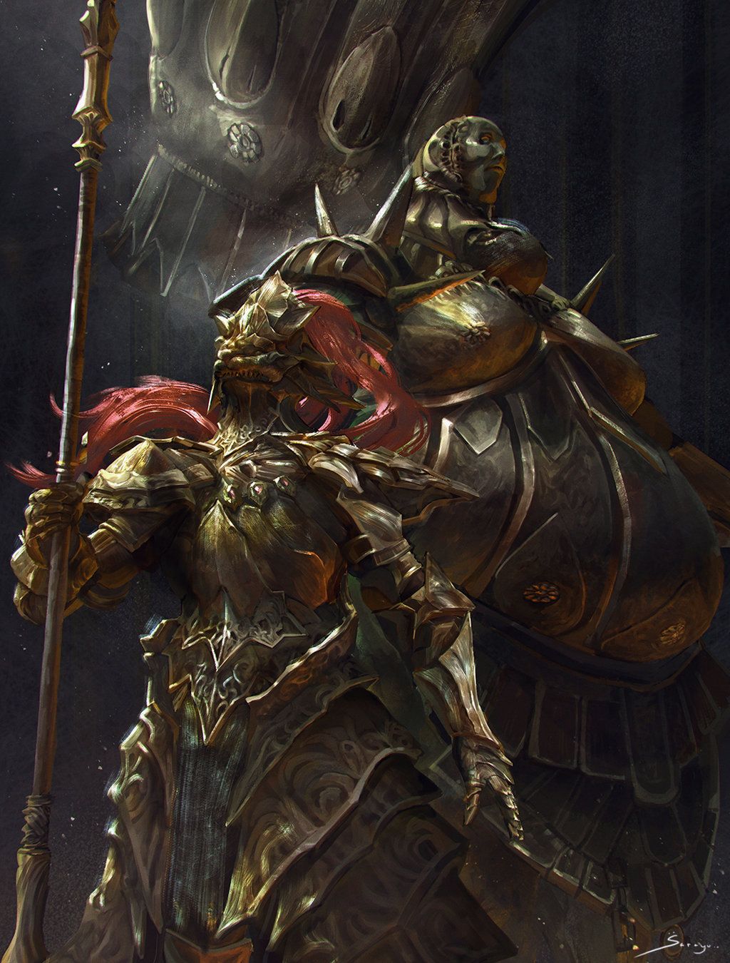 Dark Souls Ornstein Is Standing With Sword Wallpapers