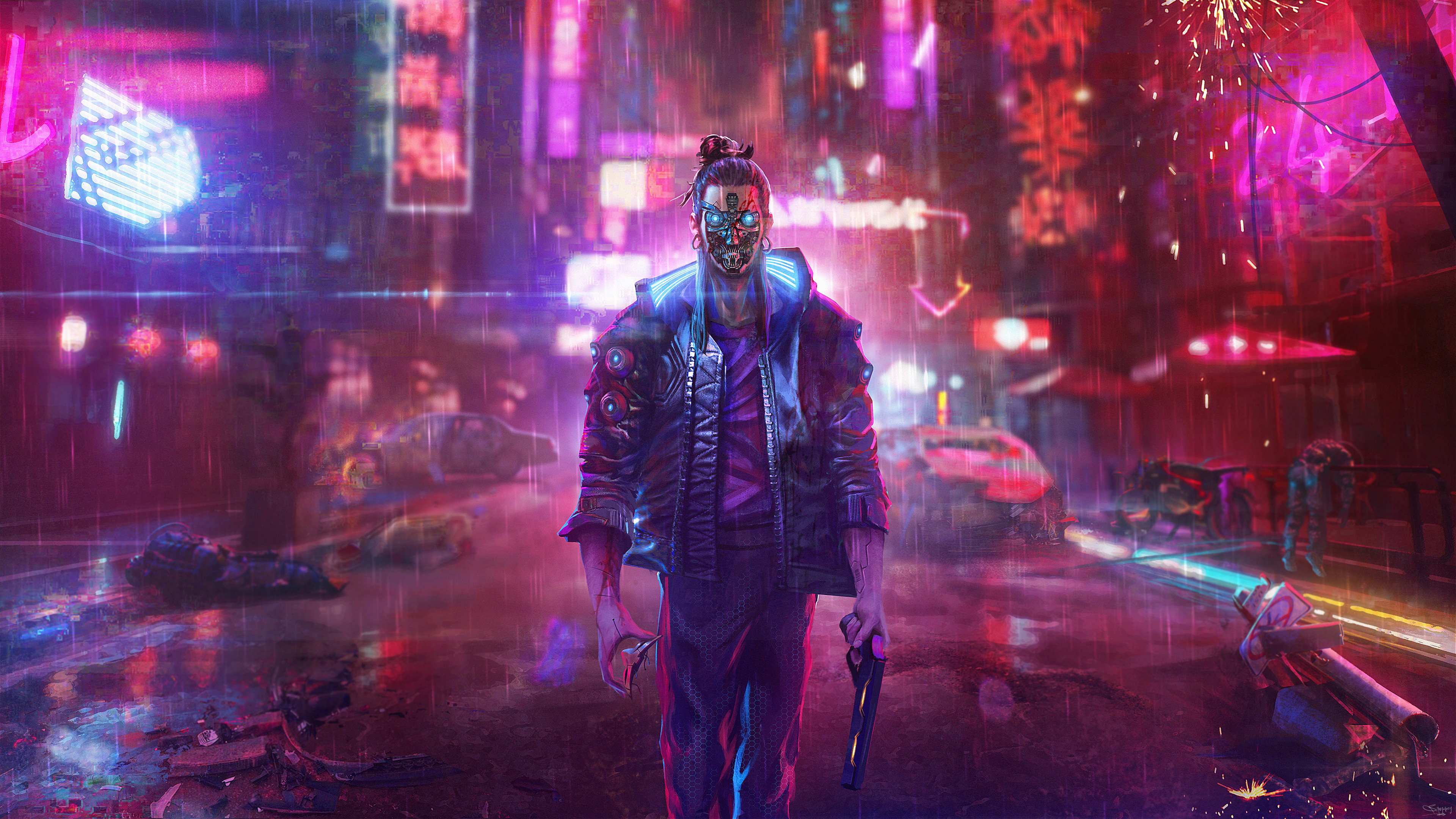 Illustration Cyberpunk 2077 Night City Wallpapers