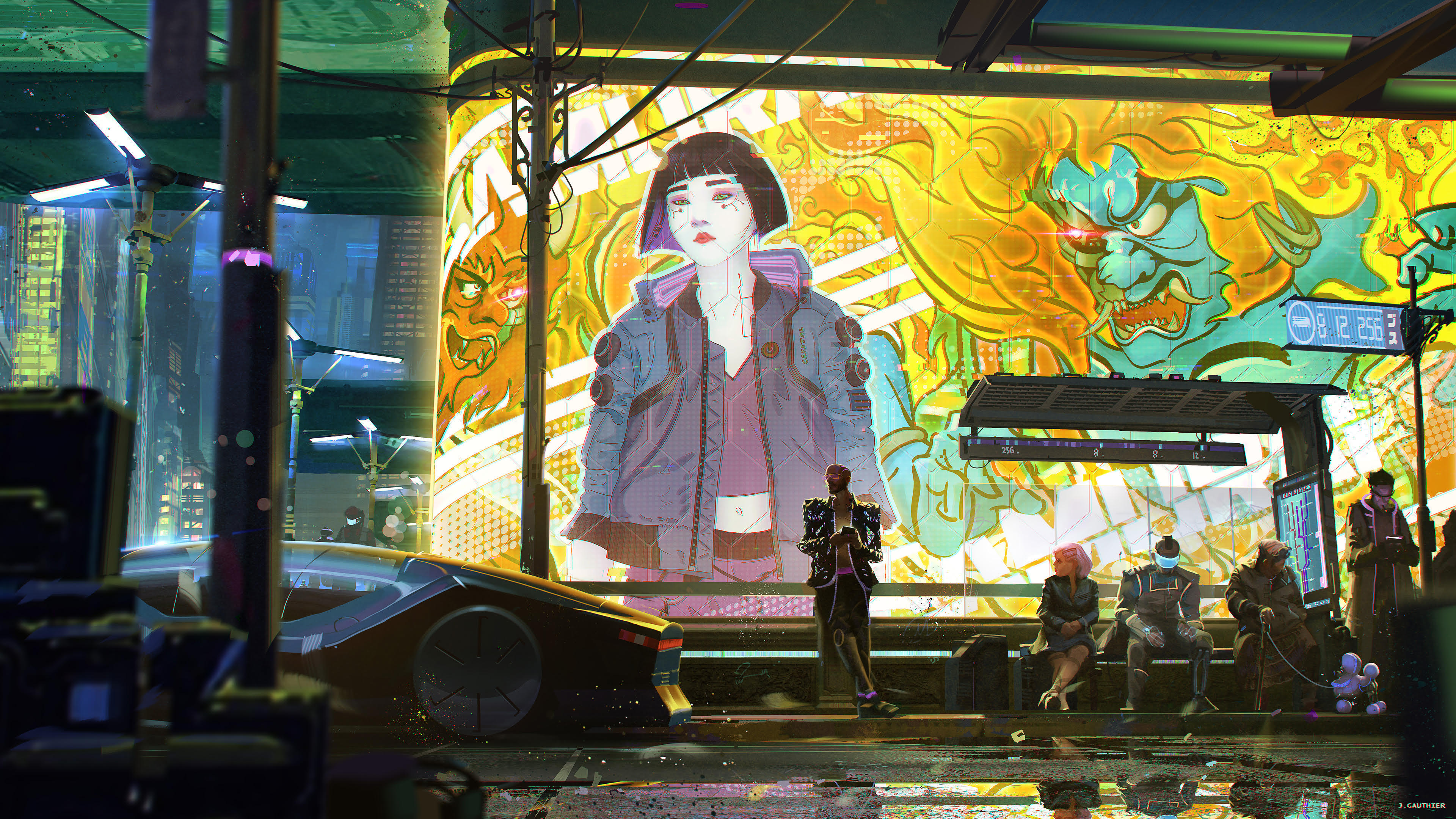 Illustration Cyberpunk 2077 Night City Wallpapers