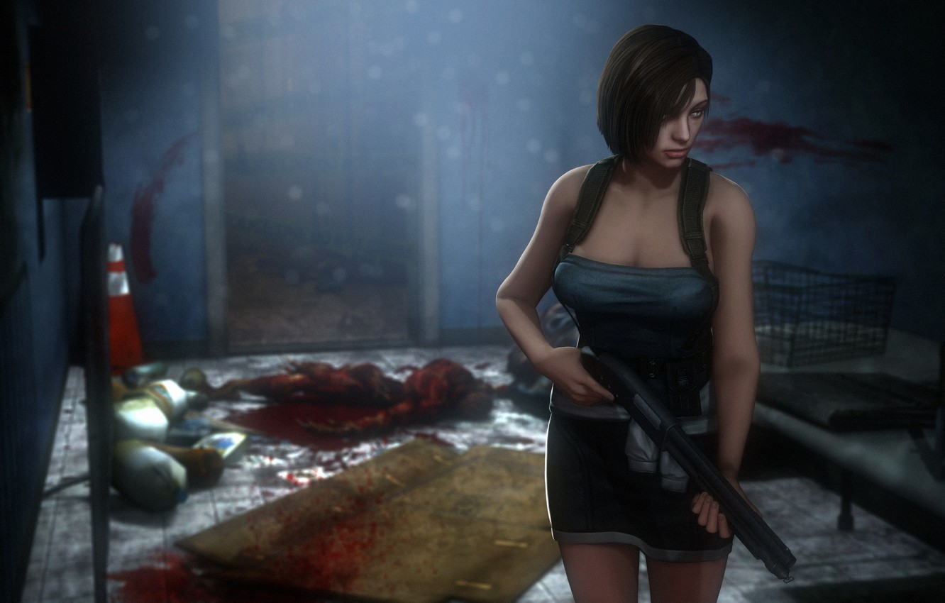 Jill Valentine with Gun Resident Evil 3 Wallpapers