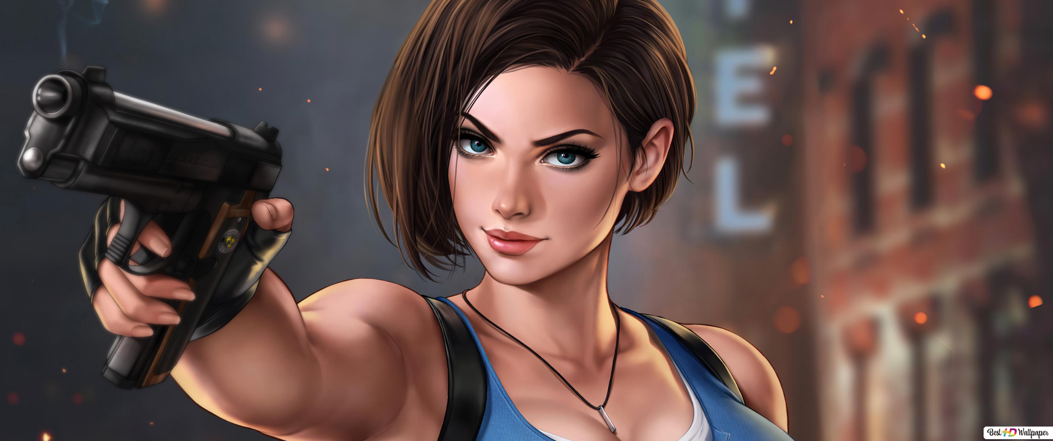 Jill Valentine with Gun Resident Evil 3 Wallpapers