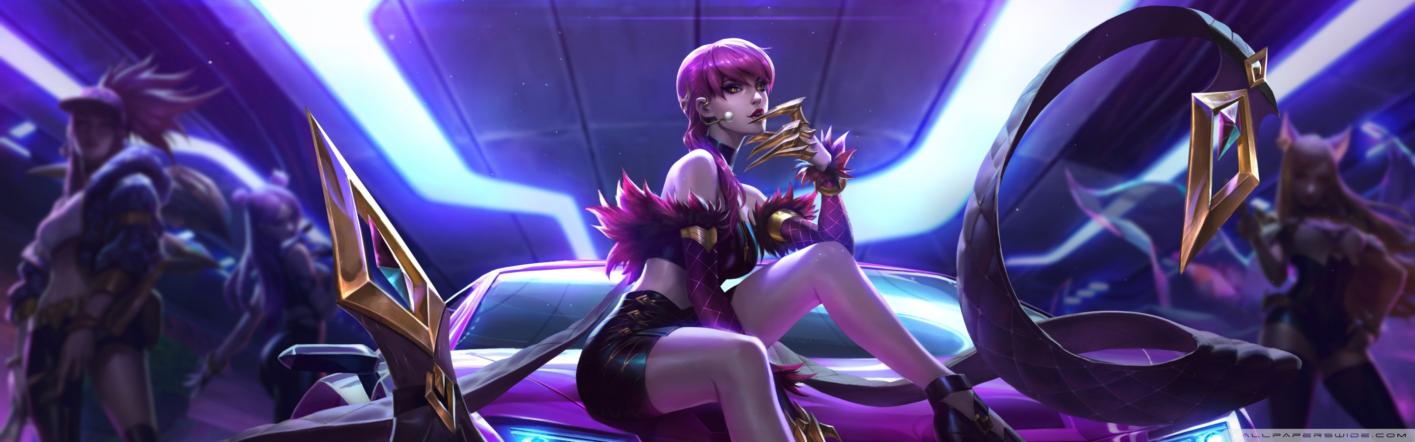 K/DA Evelynn Driving LoL 5K Wallpapers