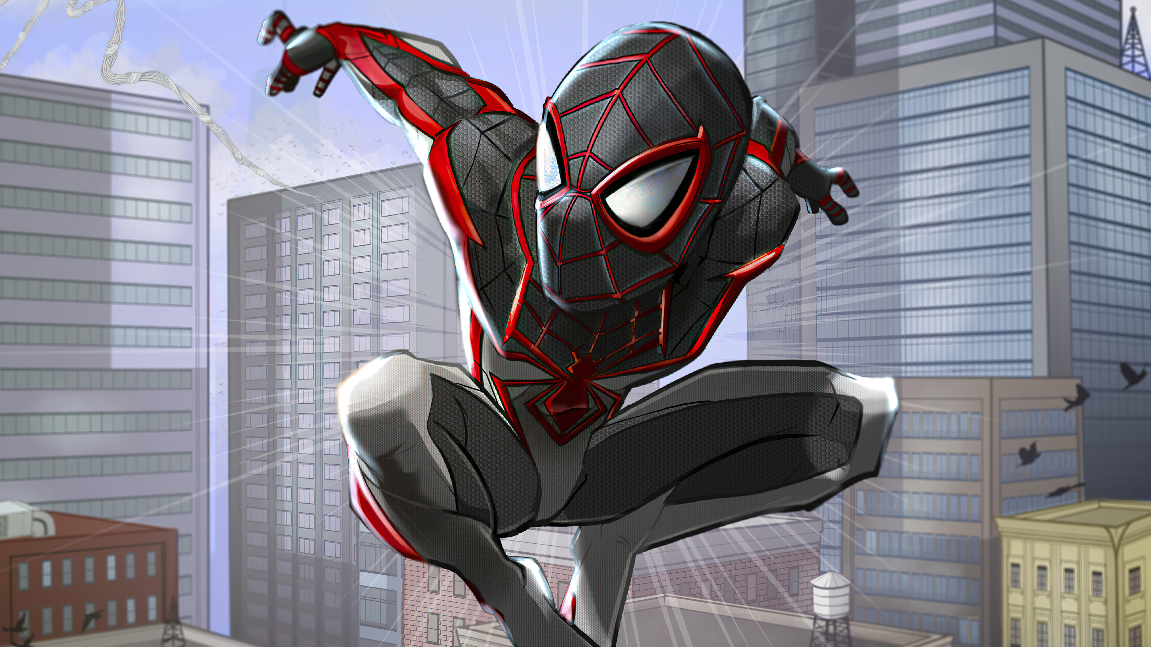 Marvels Spiderman Miles Morales White Suit Wallpapers