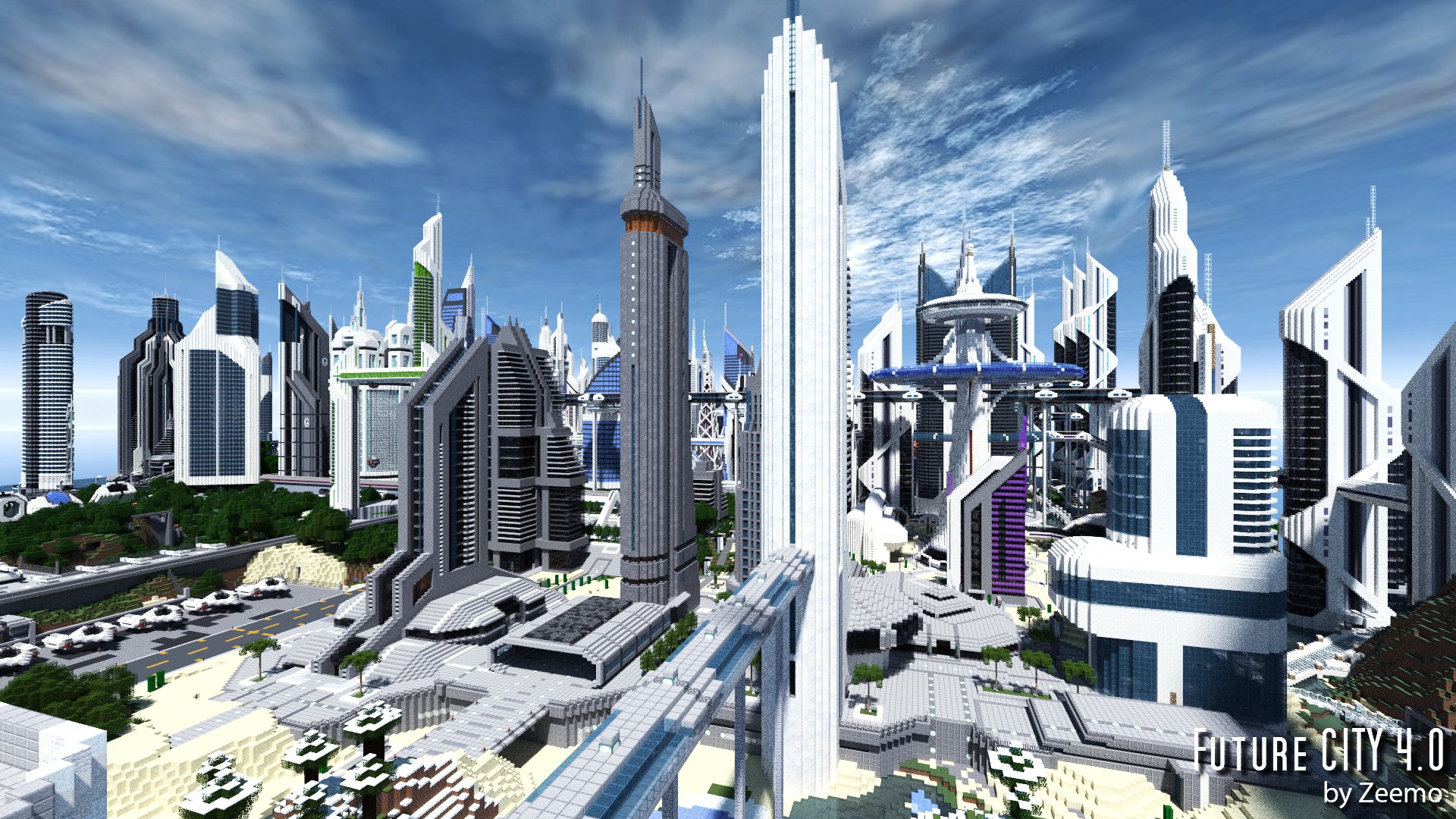 minecraft city Wallpapers