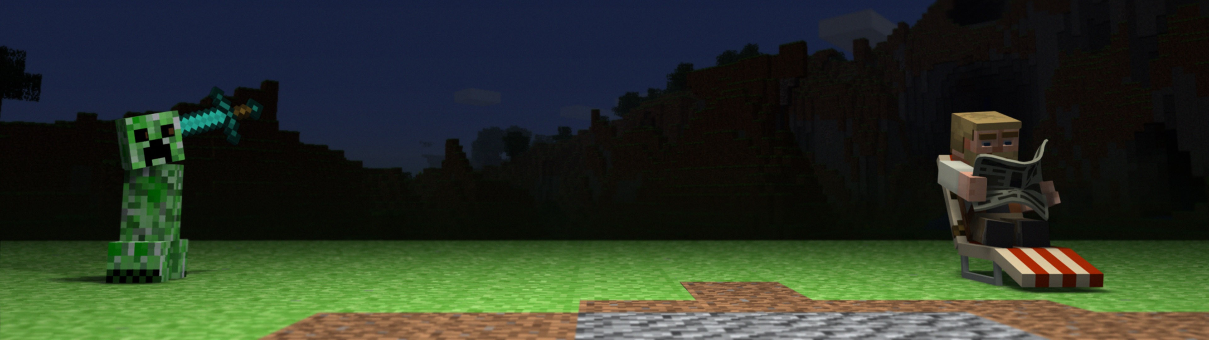 minecraft dual screen Wallpapers