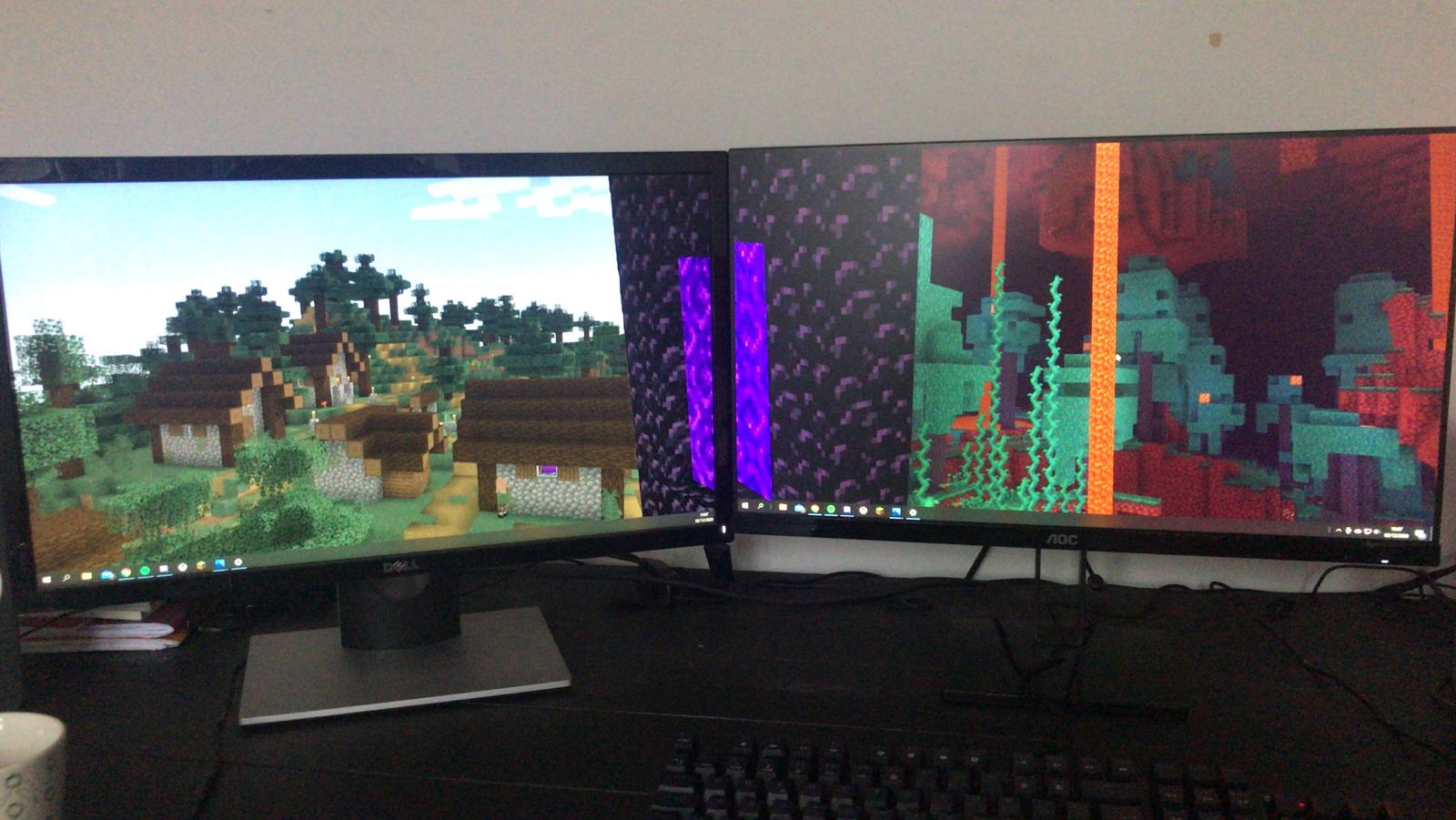 minecraft dual screen Wallpapers