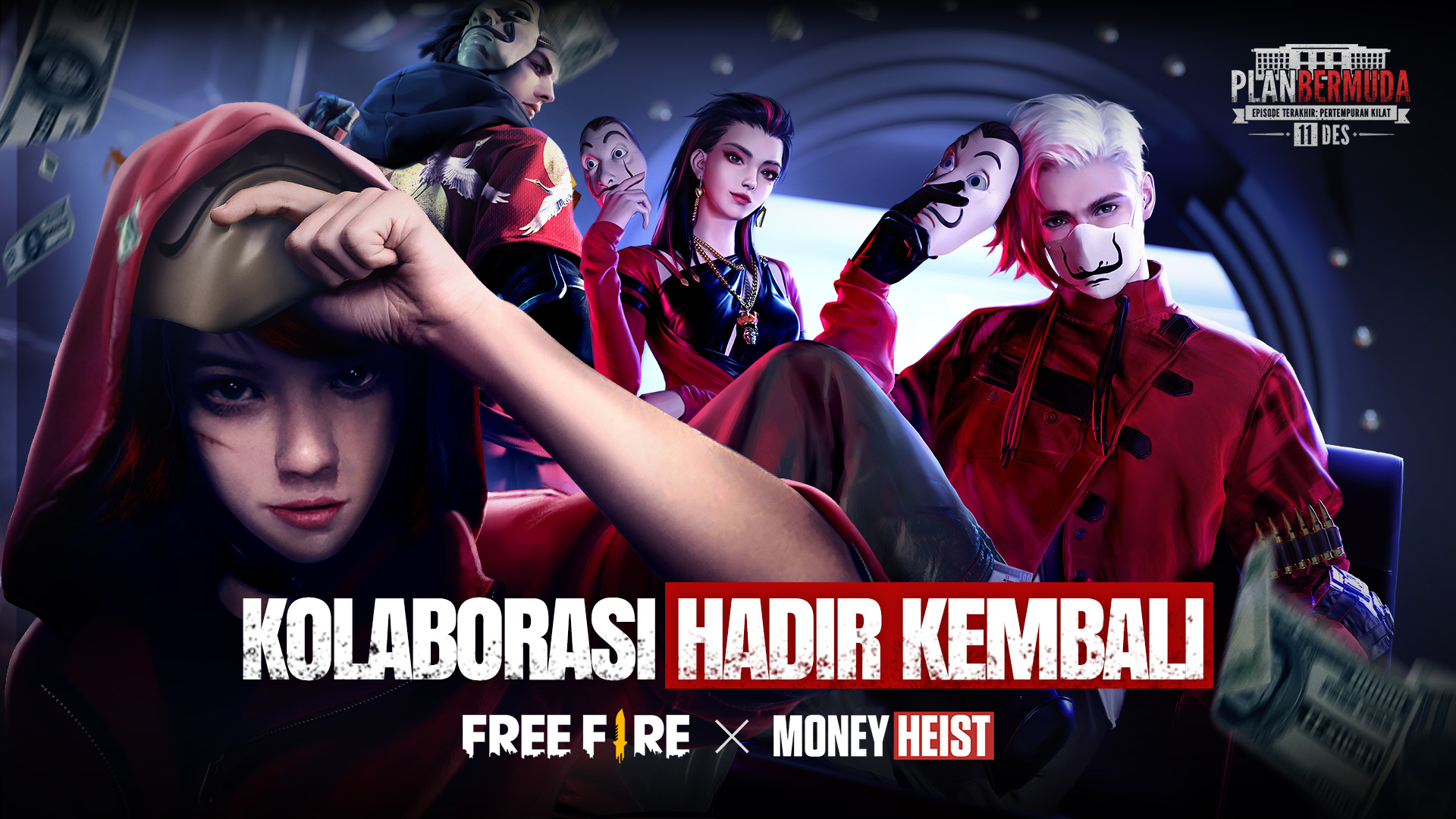 Money Heist x Garena Free Fire Wallpapers