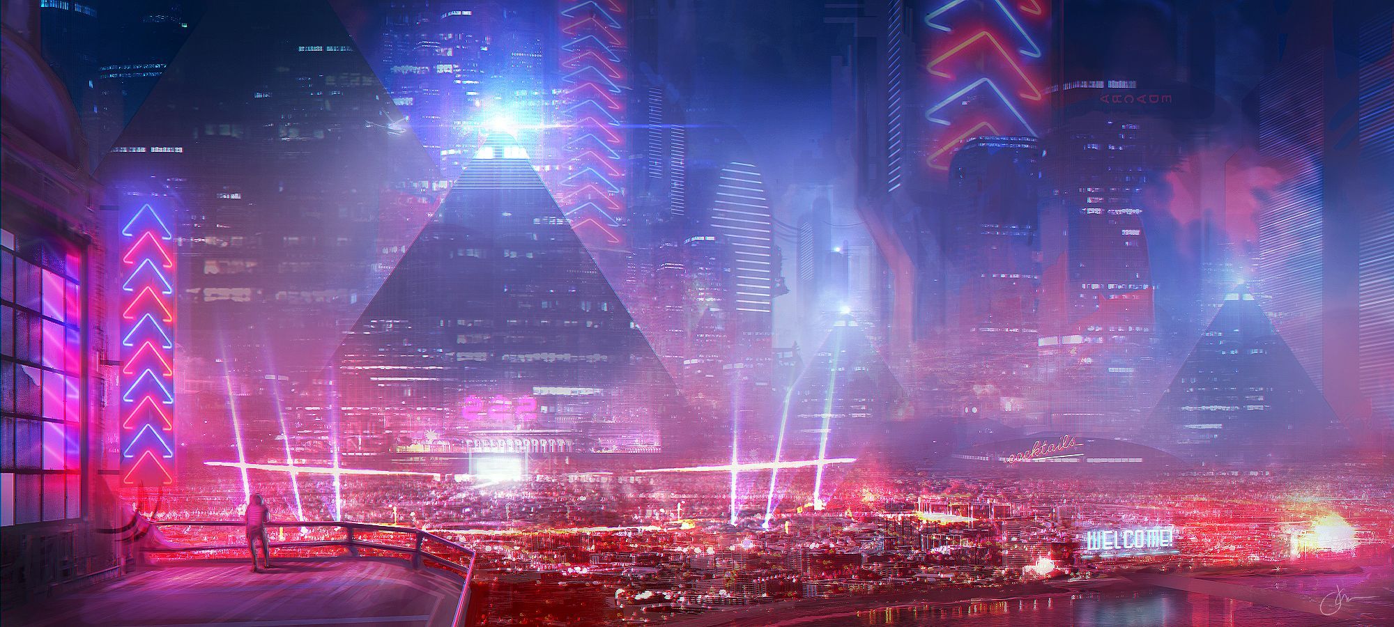 Neon Welcome To Night City Cyberpunk 2077 Wallpapers