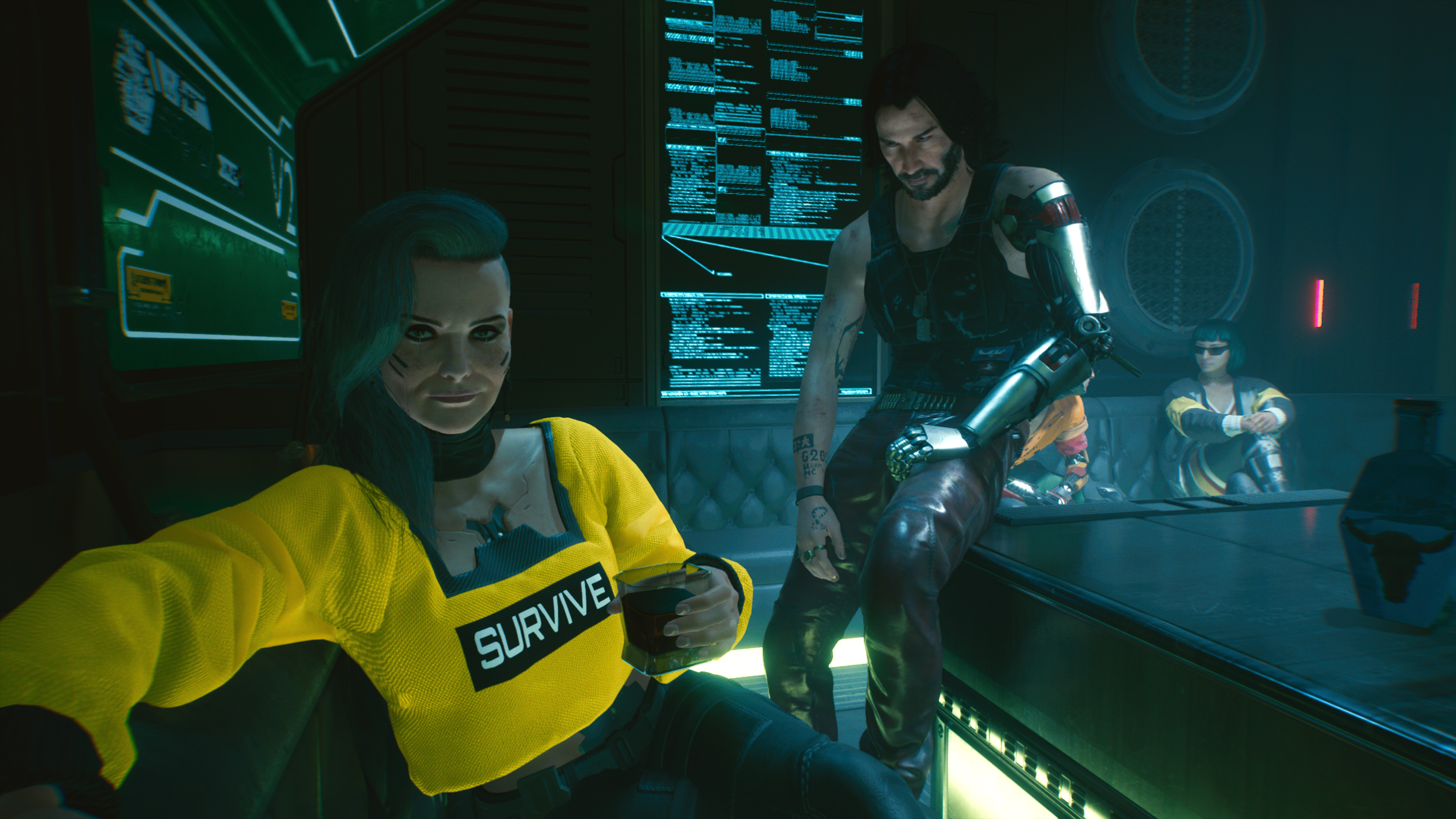 Rogue and Johnny Silverhand Cyberpunk 2077 Wallpapers