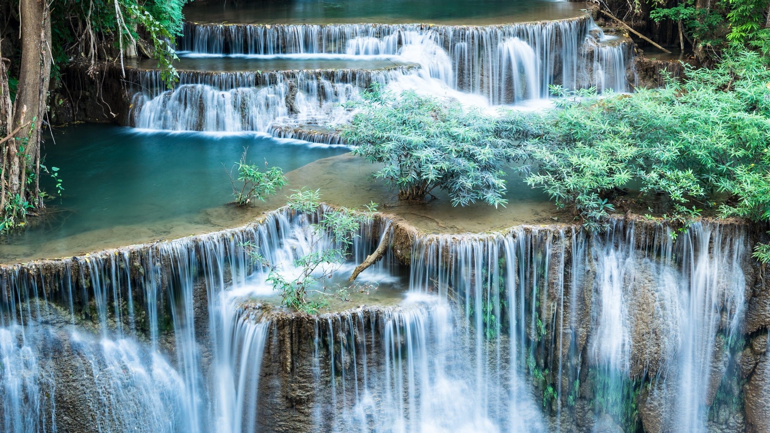 Alone In Beautiful Waterfall Landscape
 Wallpapers