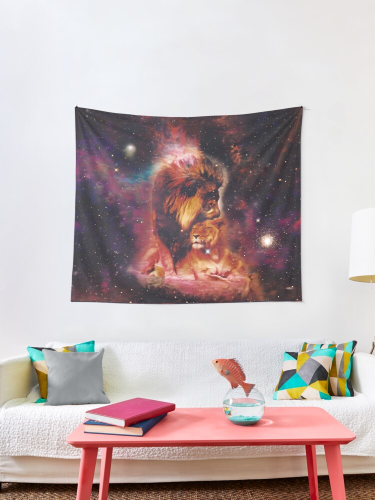 Colorful Lion Spirit In Space Nebula
 Wallpapers