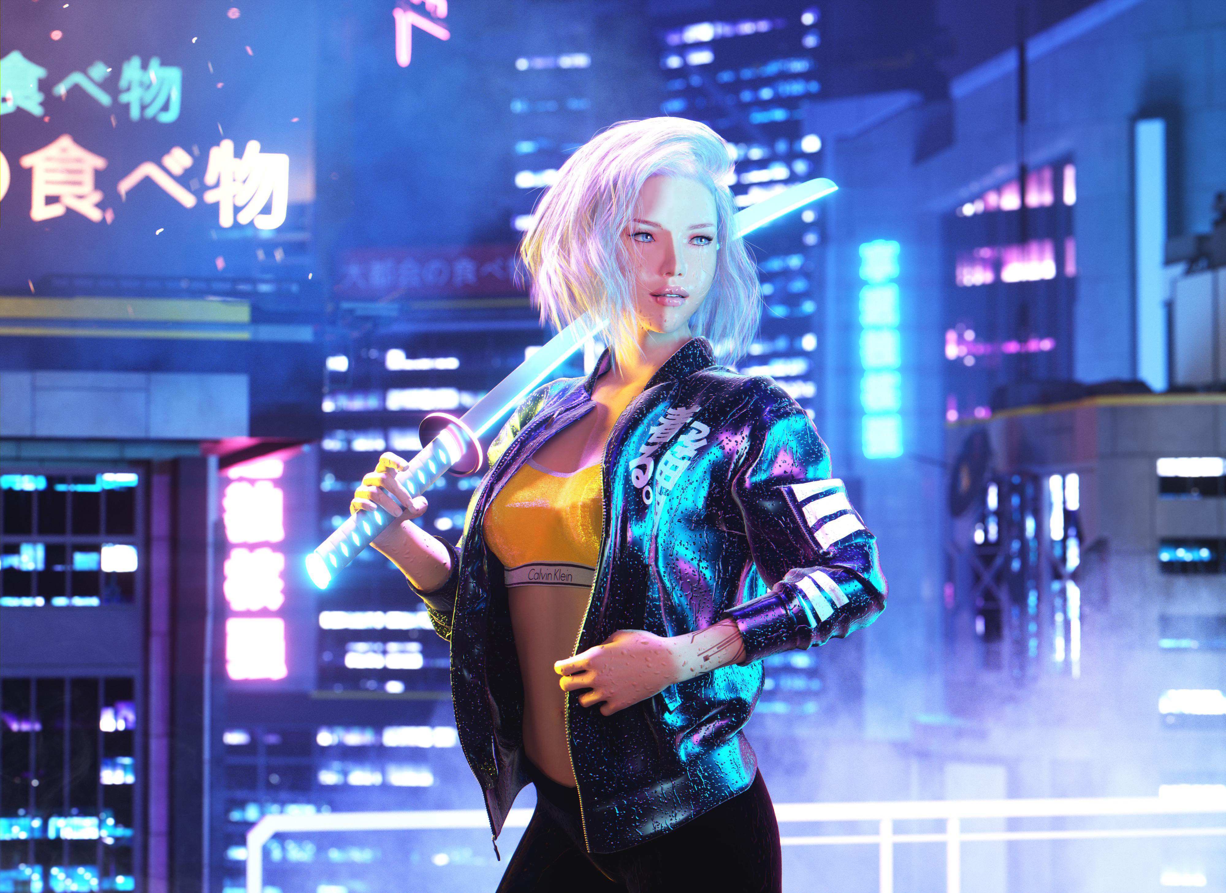 Cyberpunk Girl 2077
 Wallpapers