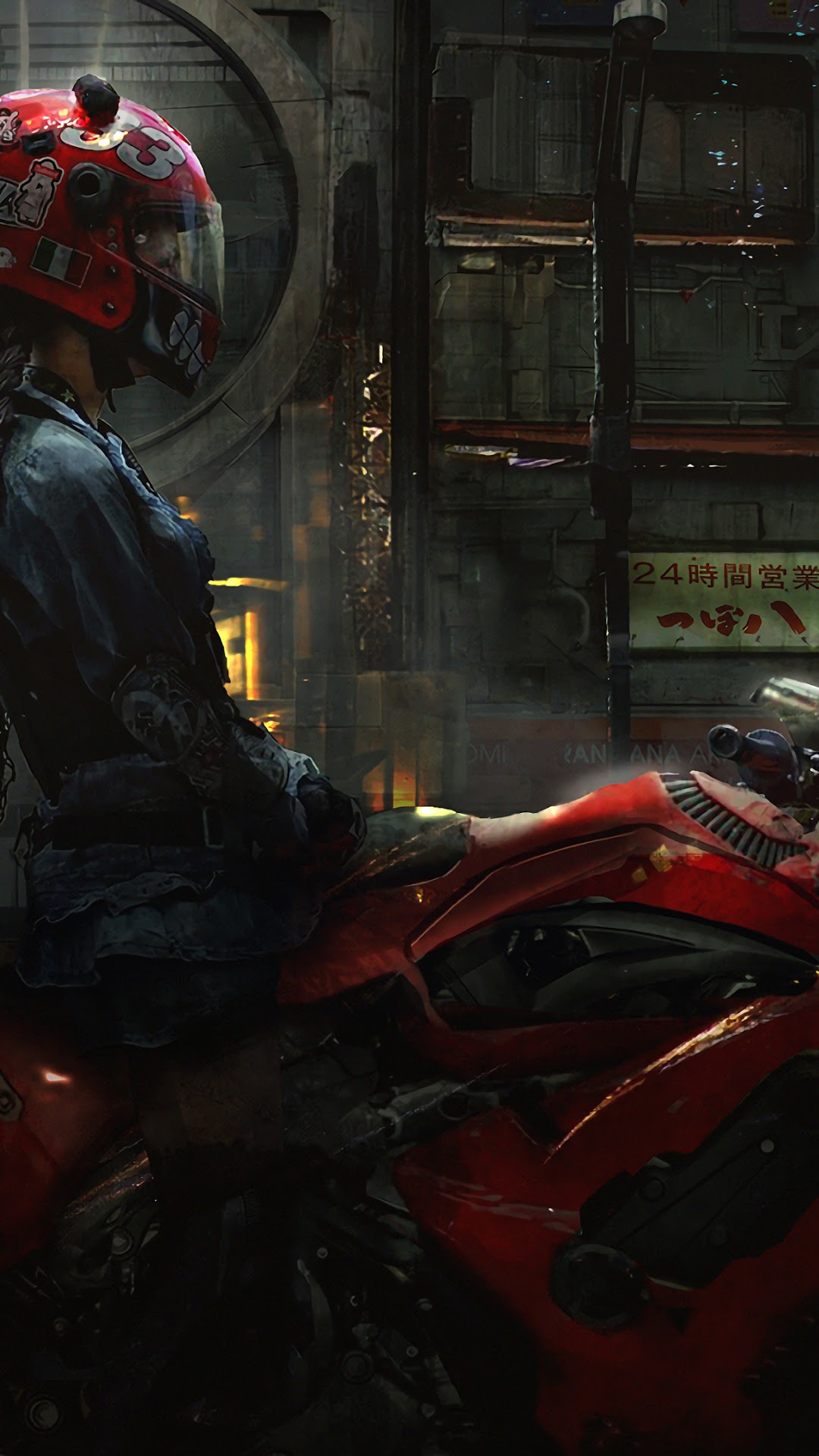 Cyberpunk Girl Futuristic Motorcycle
 Wallpapers