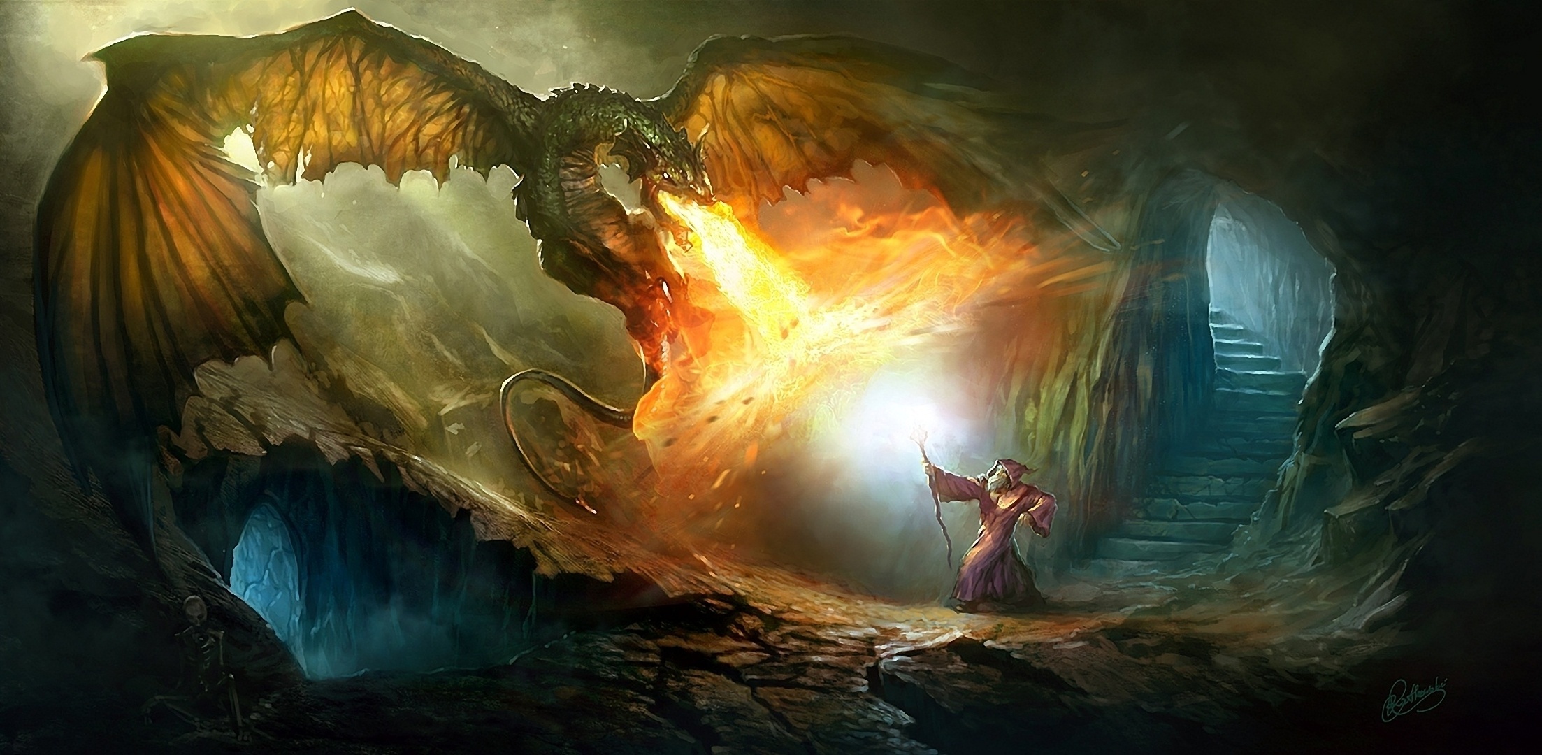 Dragon Fire In Battle
 Wallpapers