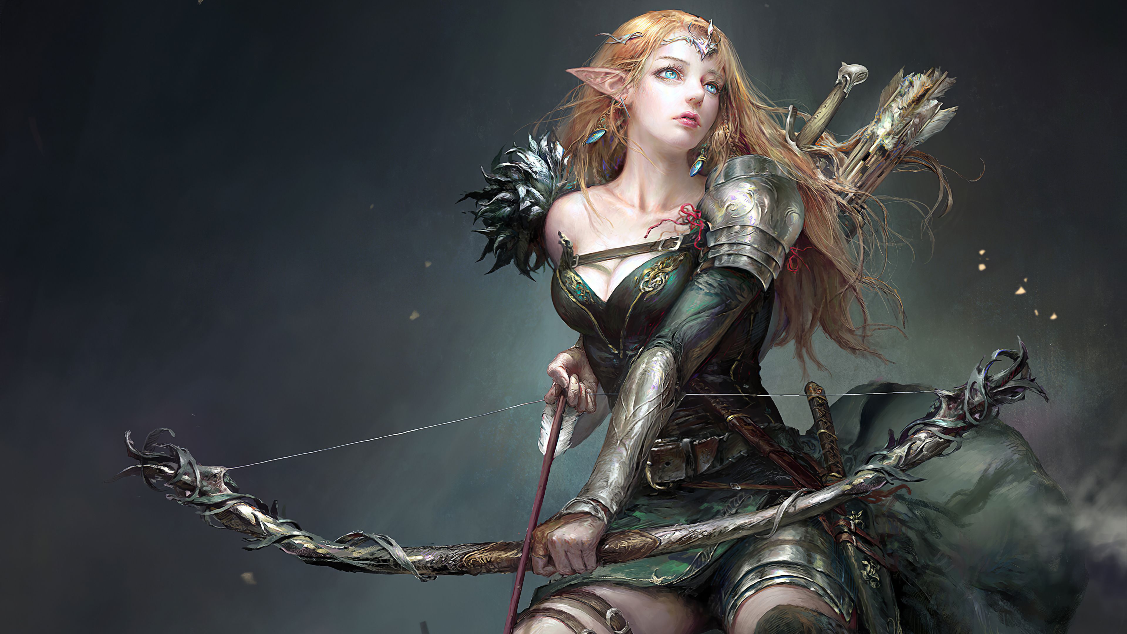 Elf  Woman Archer Warrior
 Wallpapers