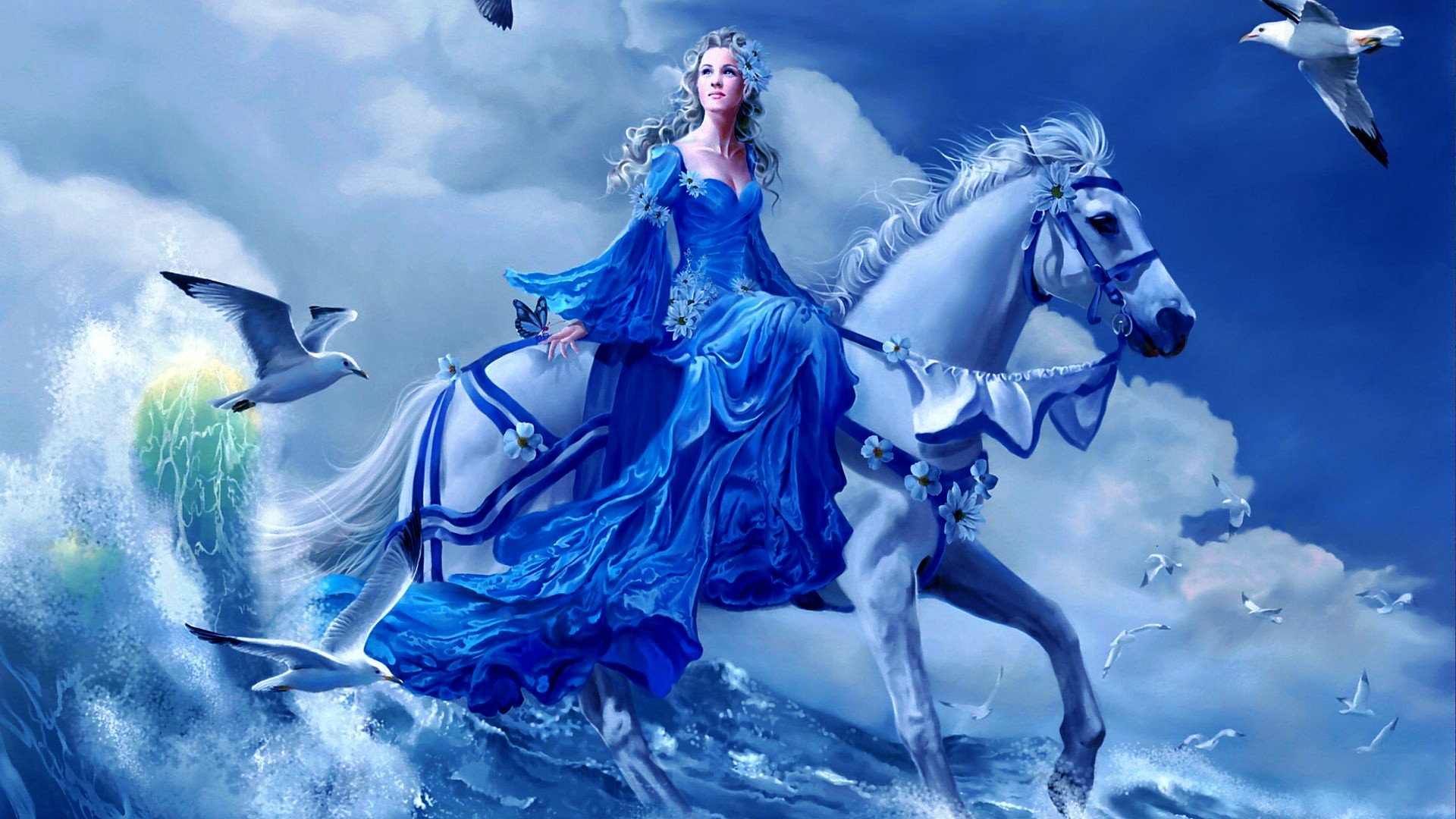 Fantasy Blue Girl
 Wallpapers