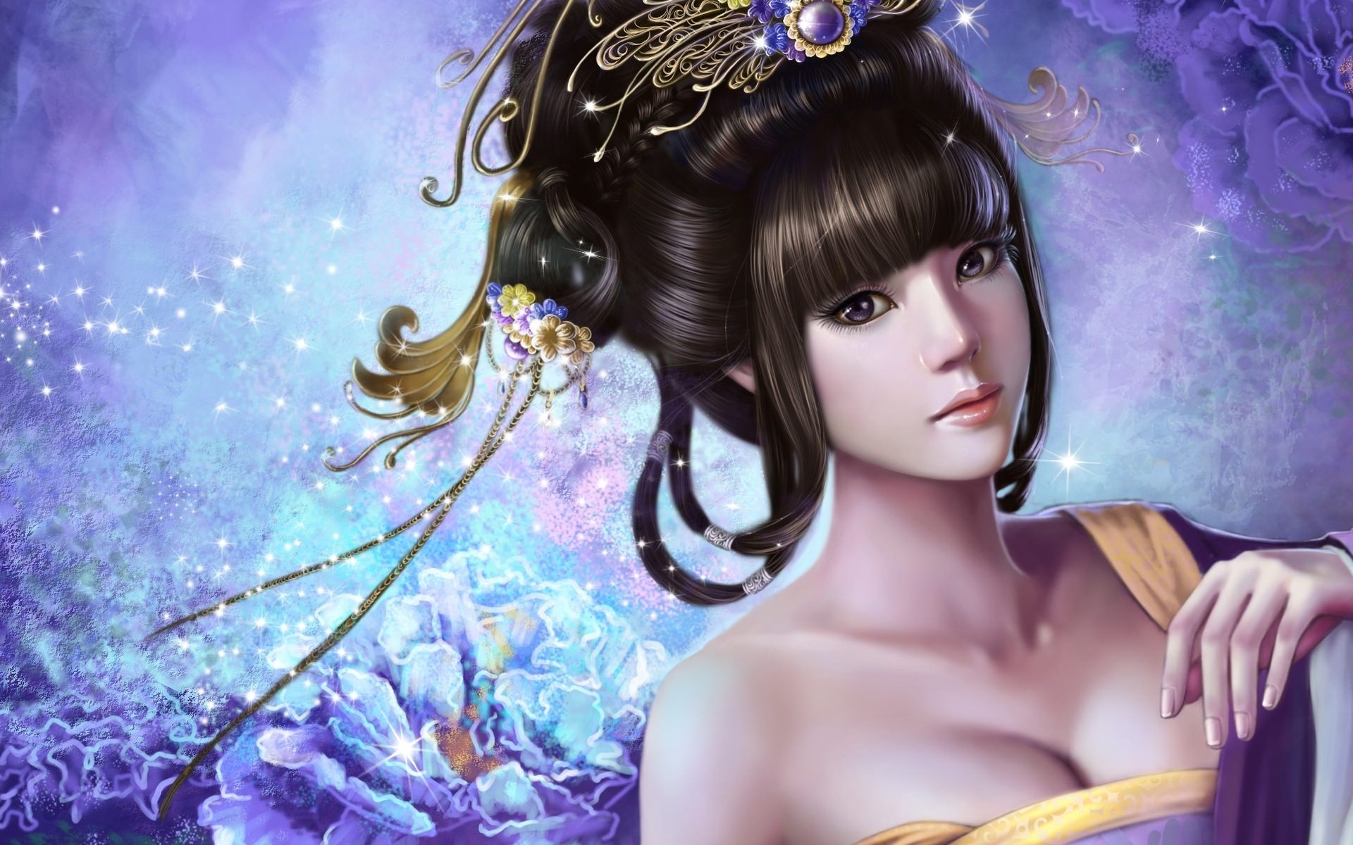 Fantasy Blue Girl
 Wallpapers