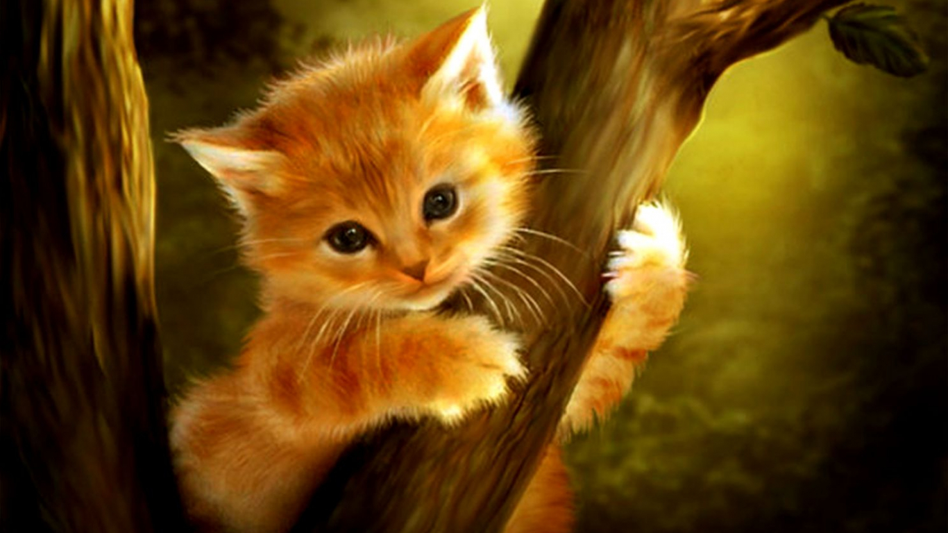 Fantasy Cat And Tree
 Wallpapers