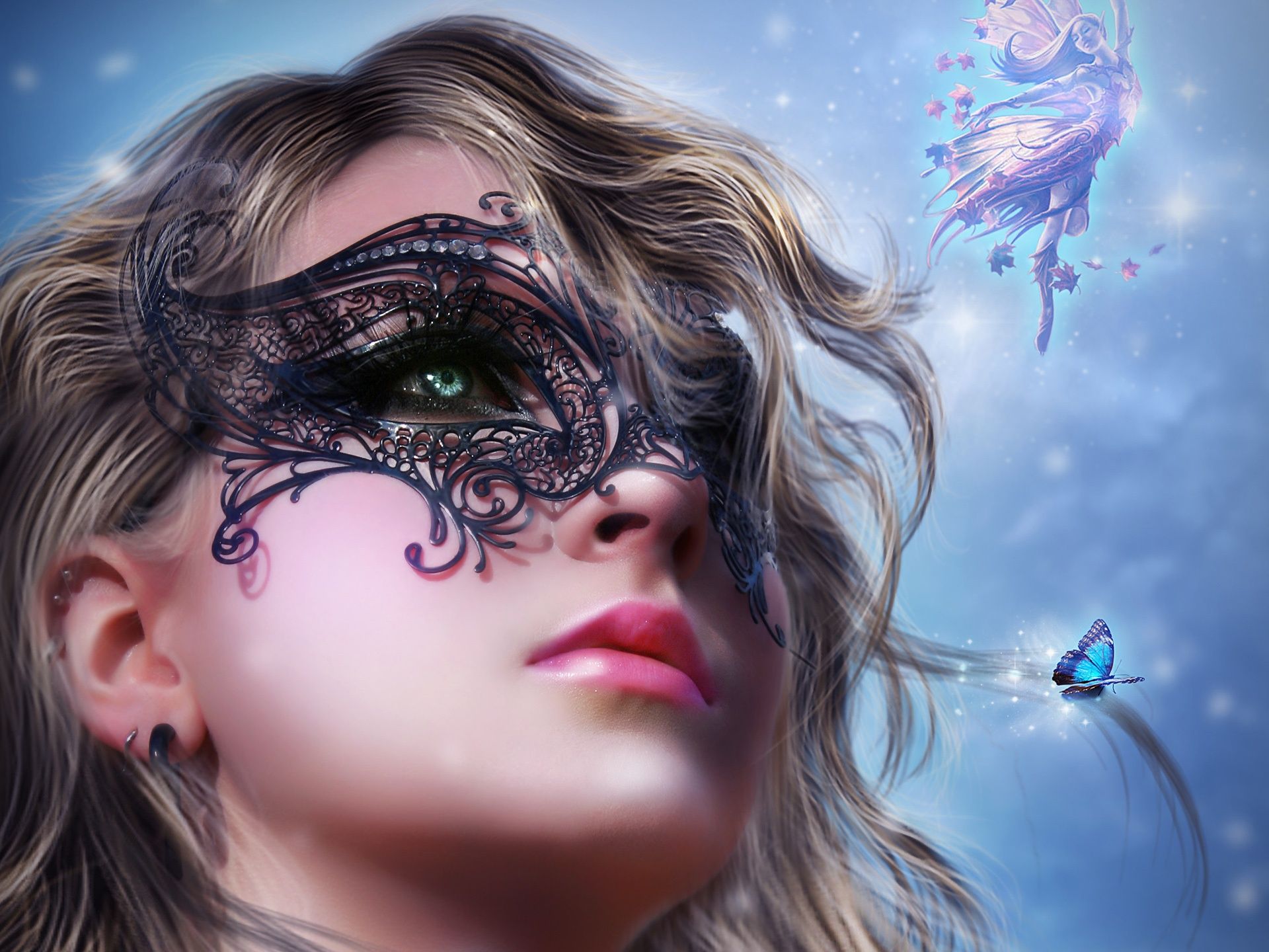 Fantasy Girl In Mask
 Wallpapers