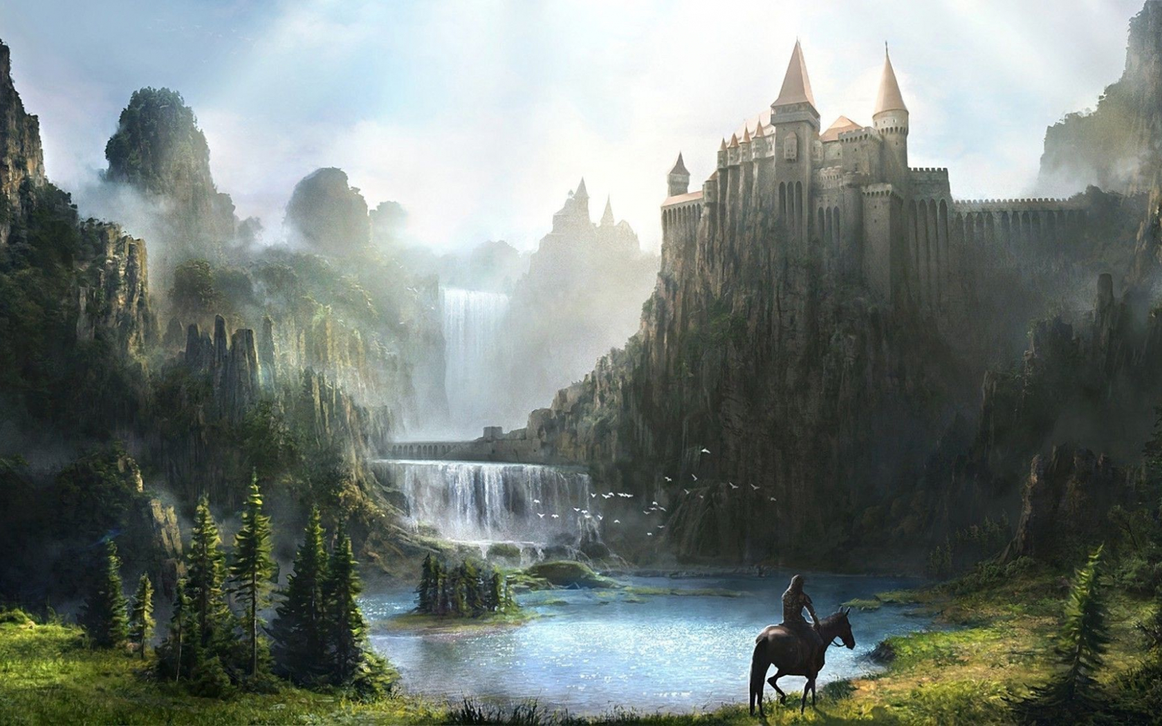 Fantasy Men Horse Riding
 Wallpapers