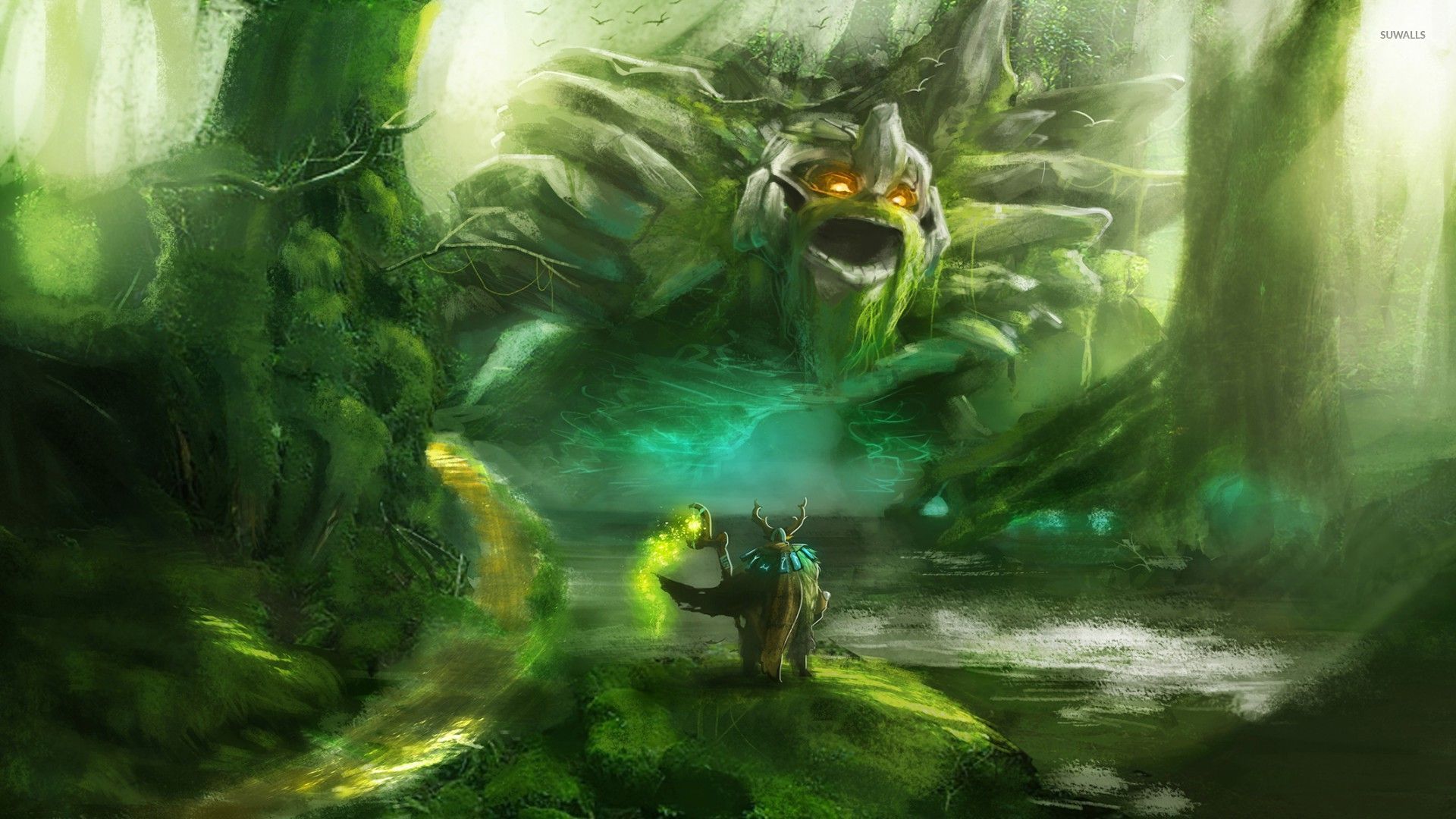 Giant Mountain Monster In Forest
 Wallpapers