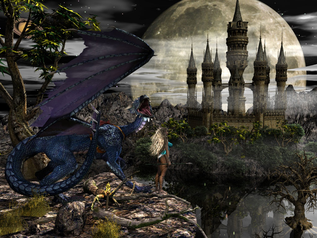 Labyrinth Wolf And Boy 3D Abstract Fantasy Art
 Wallpapers