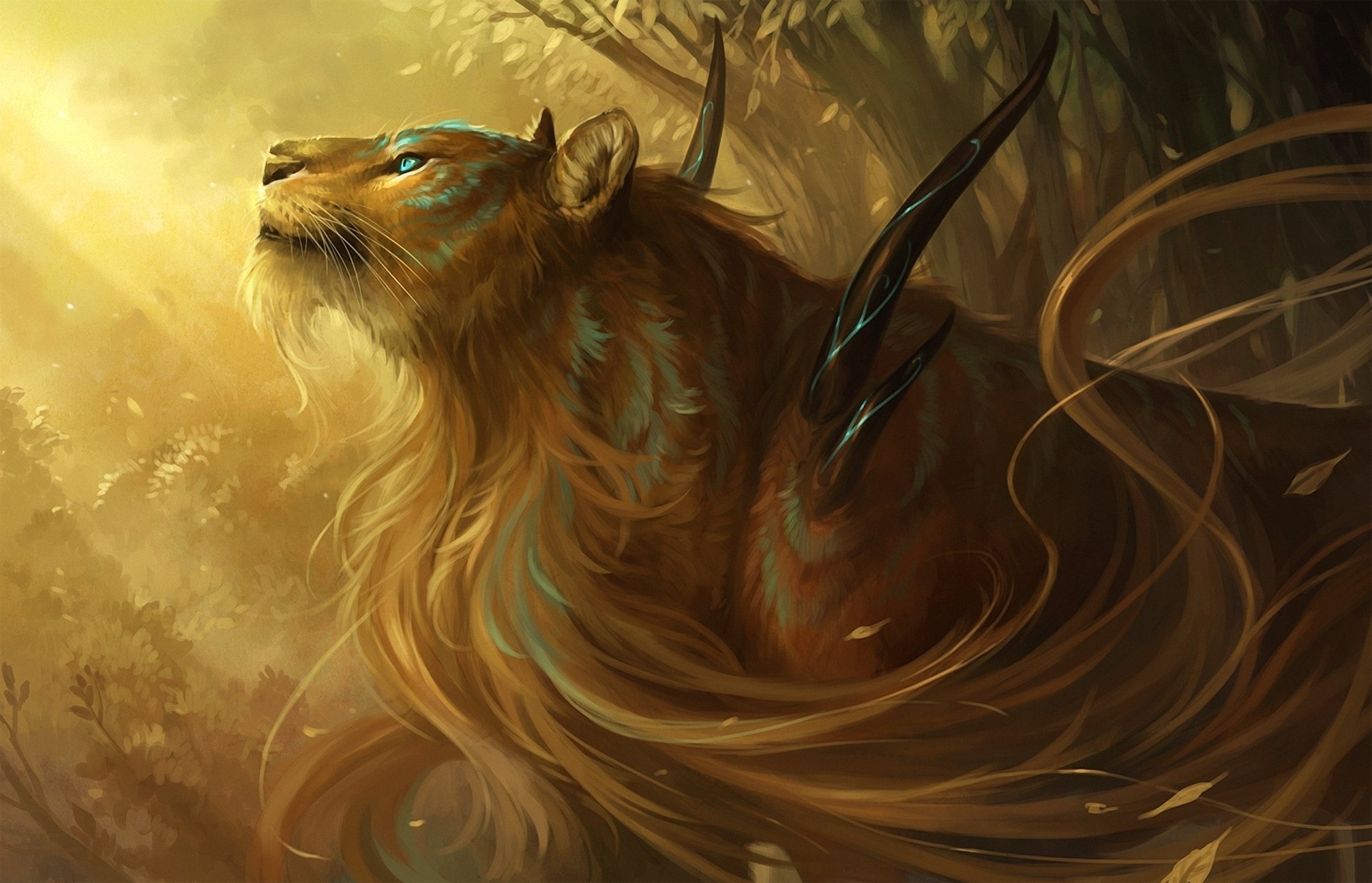 Lion Roar Colorful Fantasy Artwork
 Wallpapers