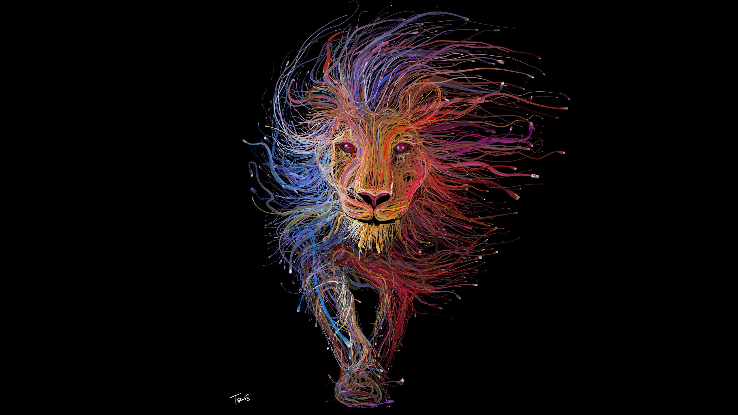 Lion Roar Colorful Fantasy Artwork
 Wallpapers