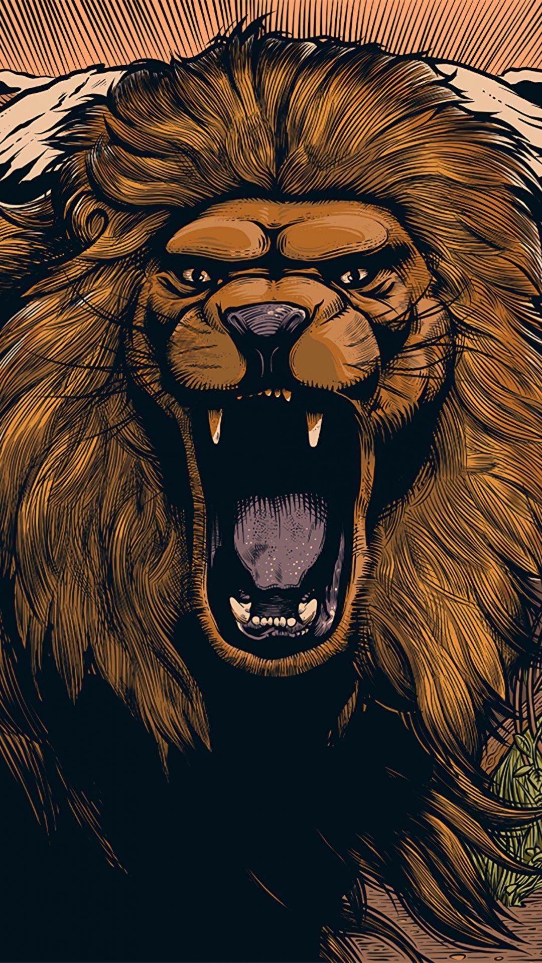 Lion Roar Colorful Fantasy Artwork
 Wallpapers