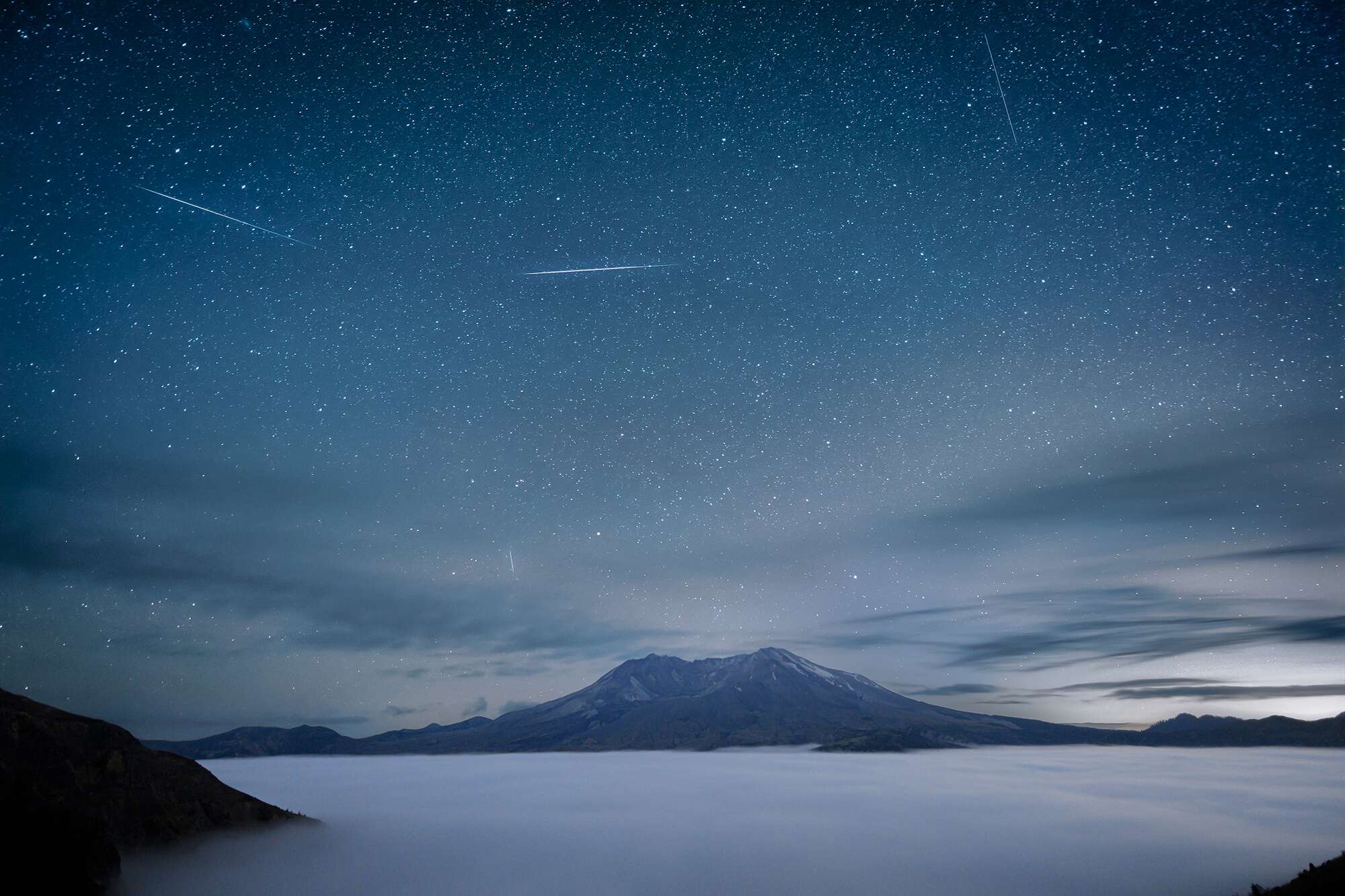 Man Watching Moon Rising Over Mountains
 Wallpapers