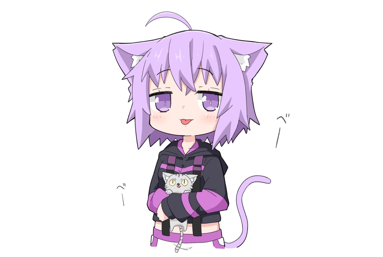 Purple Eyes Short Hair Animal Ears Girl
 Wallpapers